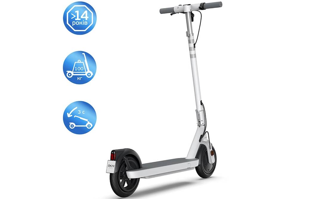 Электросамокат OKAI ES10-NEON Lite 9" 300(600)W, 7.8Ah, NFC, App, белый 17