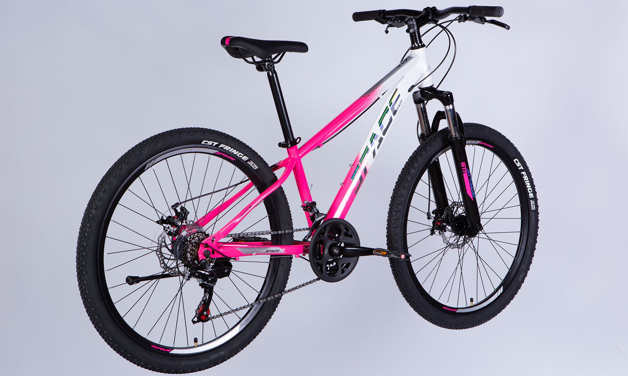 Велосипед SPACE MARS DD FR 26", размер XS, рама-13", рік 2026, рожево-білий 3