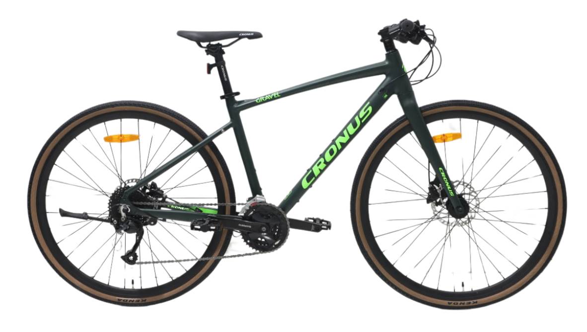 Фотография Велосипед Cronus Gravel 28", размер M рама 17.5" (2024), Черно-зеленый