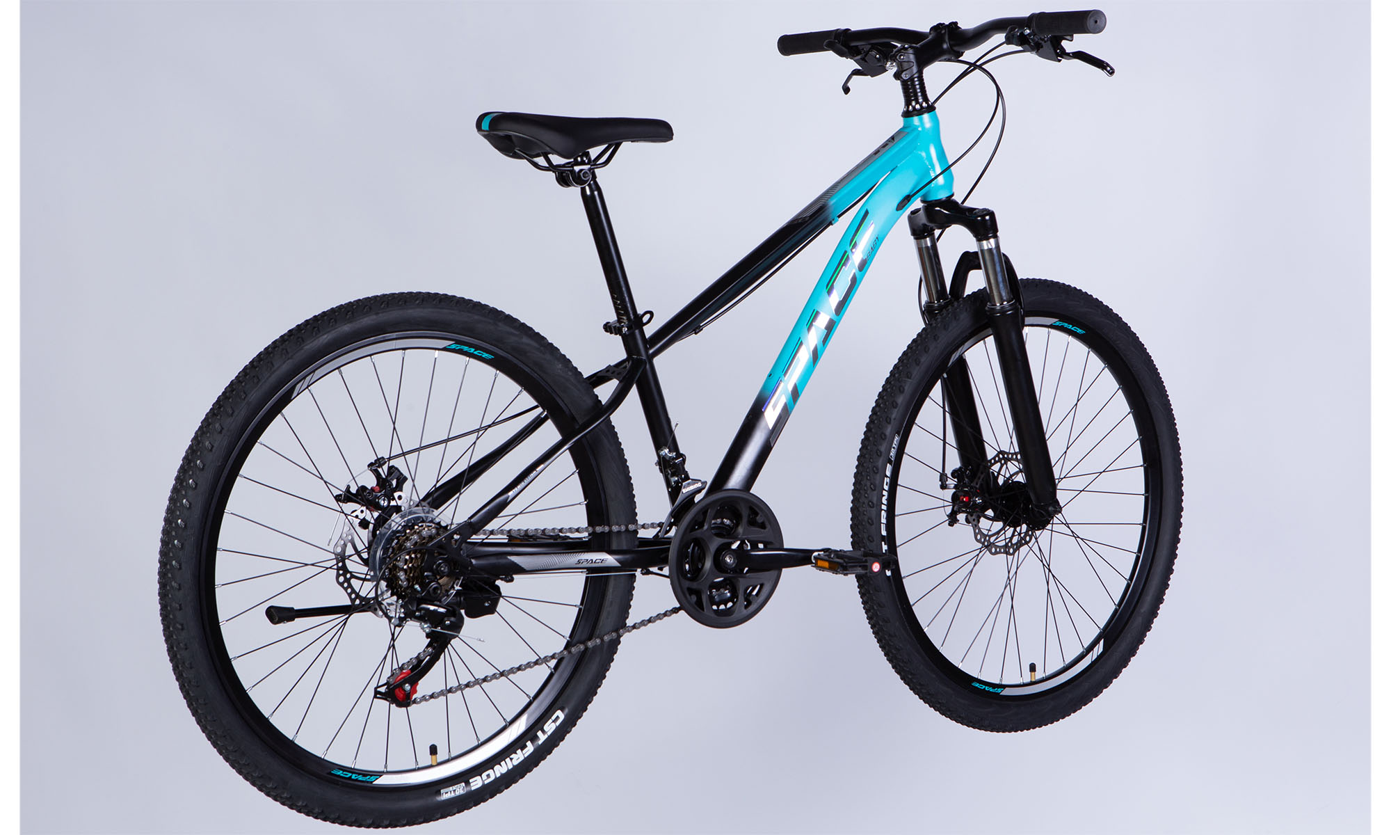 Велосипед SPACE MARS DD FR 26", ST, розмір XS, рама 13" 2025, бірюзово-чорний 6
