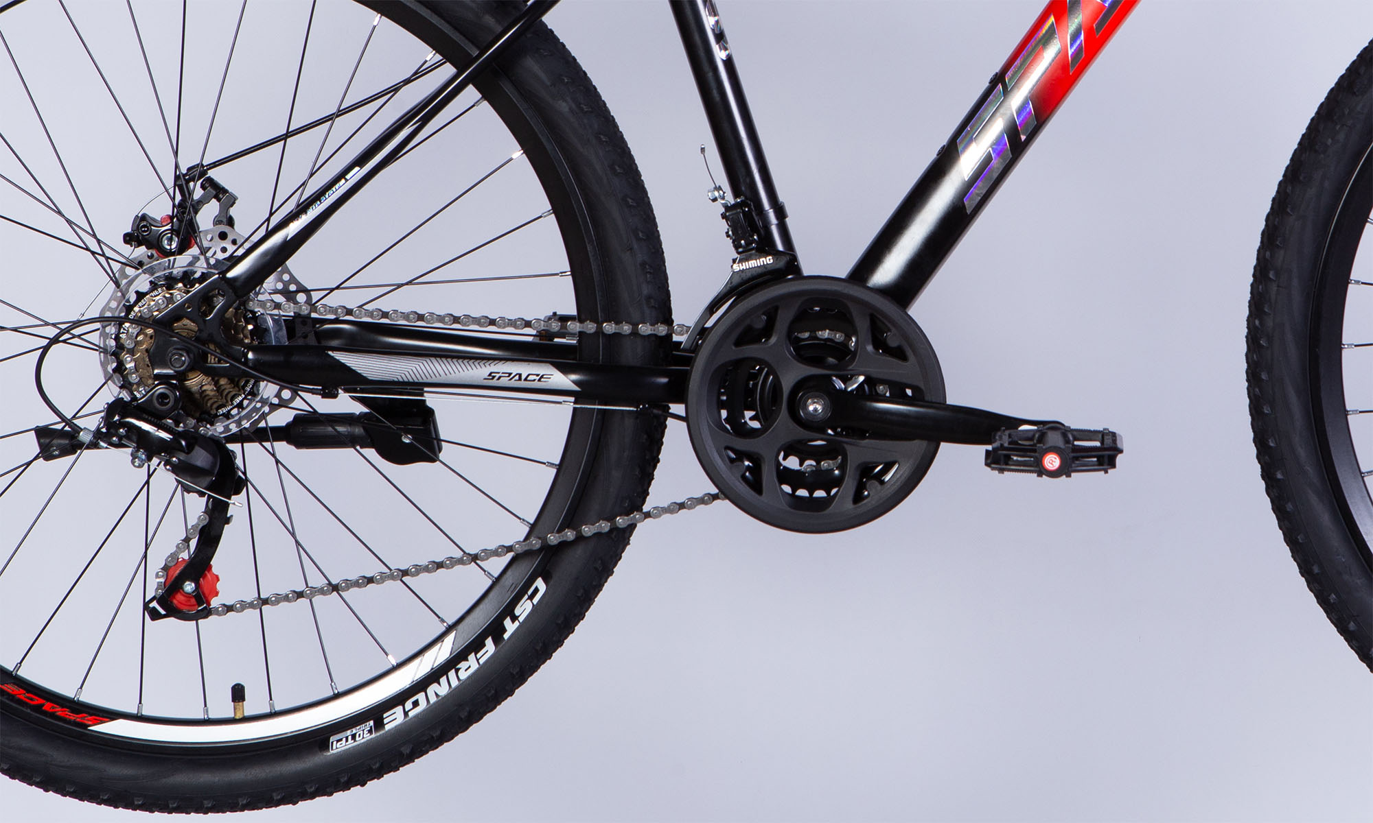 Велосипед SPACE MARS DD FR 27.5", ST, розмір M, рама 17", 2025, червоно-чорний (матовий) 4 Велосипед SPACE MARS DD FR 27.5", ST, розмір M, рама 17", 2025, червоно-чорний (матовий) 4