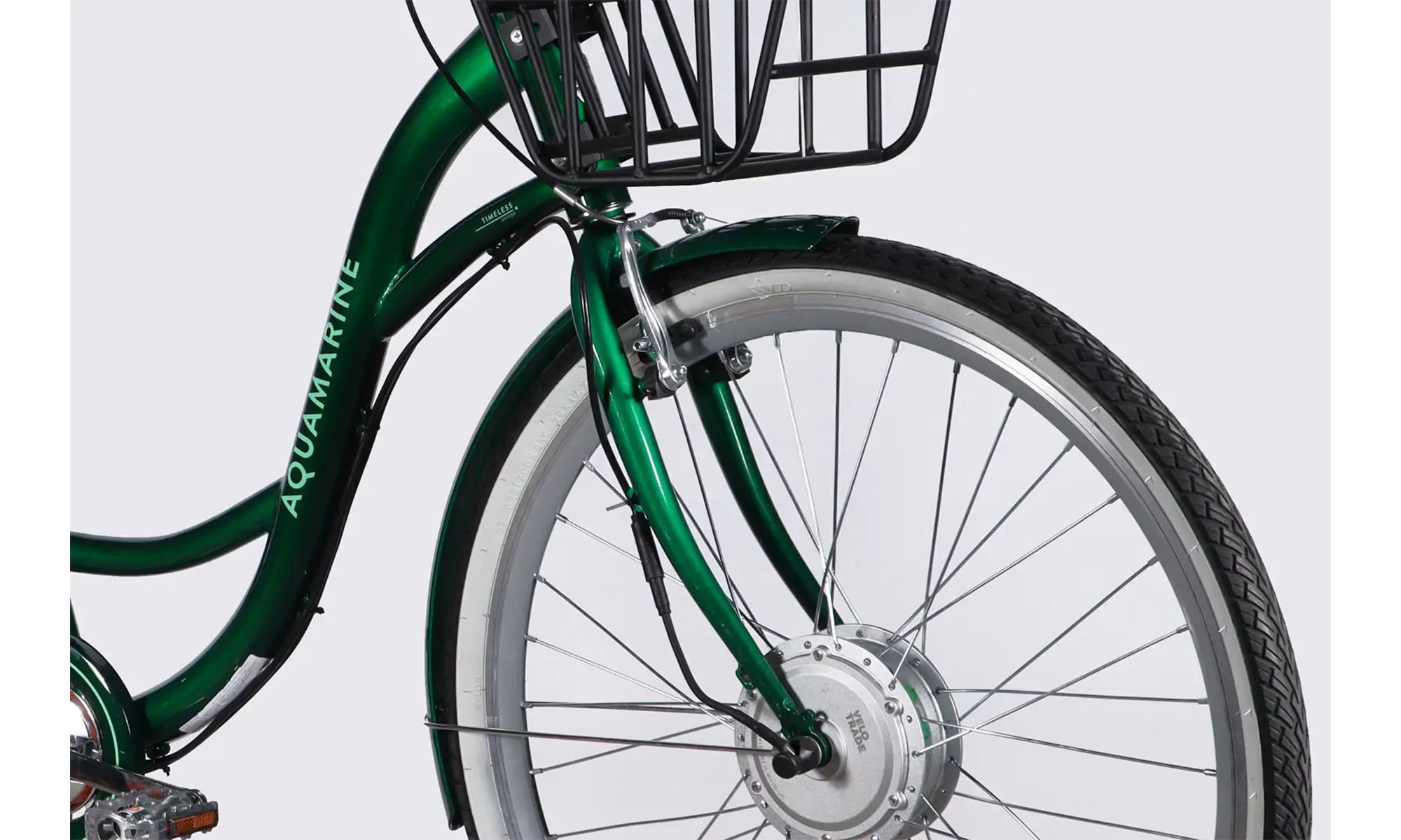 Велосипед с электроприводом Dorozhnik eAQUAMARINE BH 28", размер L, рама-19", 36B, 13А*ч, 500Вт, год 2026, зеленый с корзиной 3
