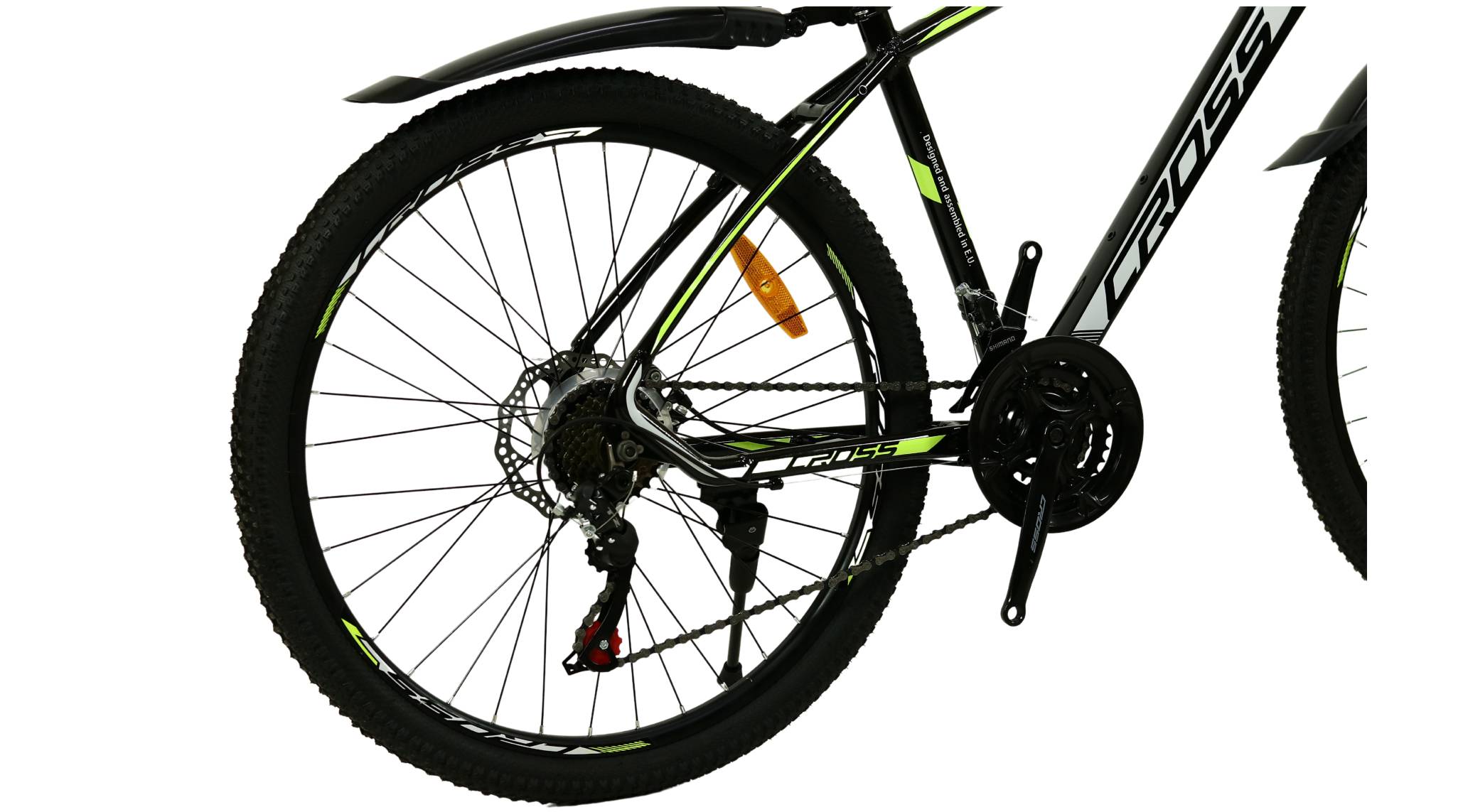 Велосипед CROSS Tracker 27.5", размер M рама 17" (2023), Черный-Желтый 3