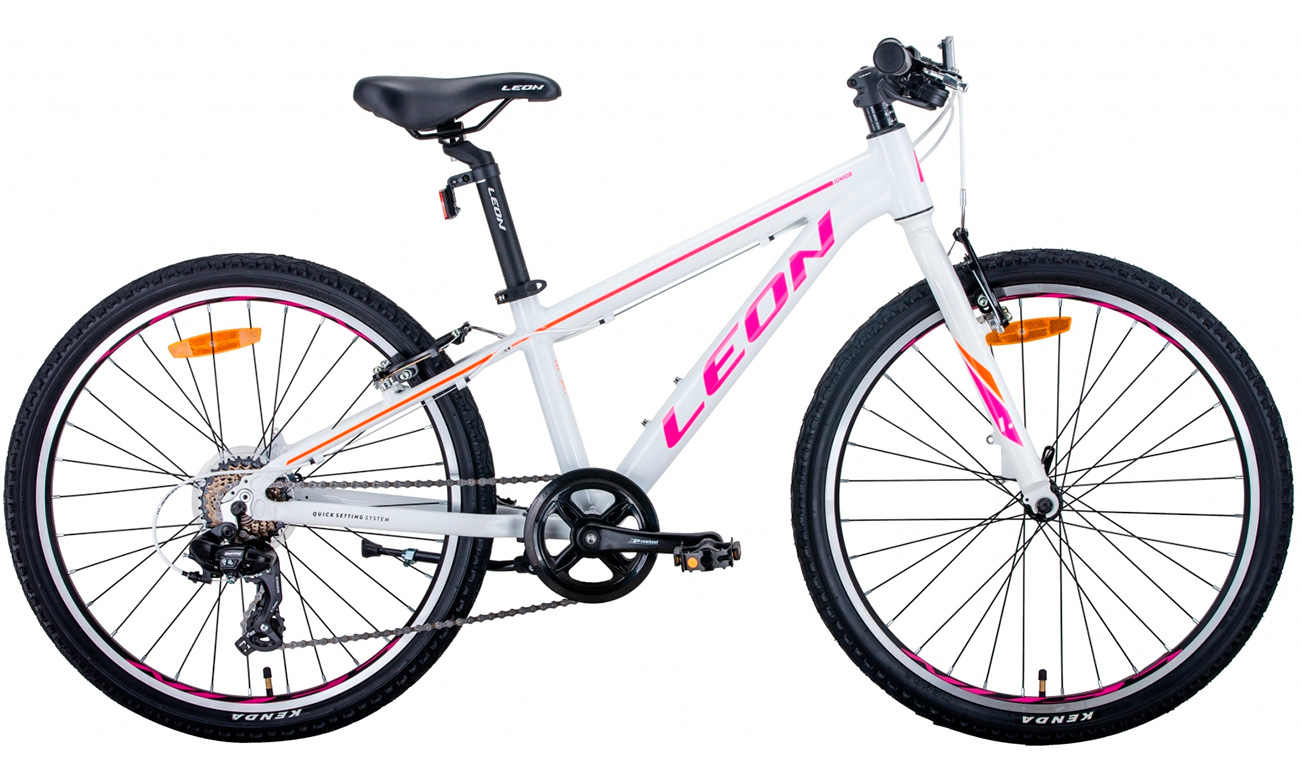 Велосипед Leon JUNIOR Vbr 24" (2021) 2021 Бело-розовый 2