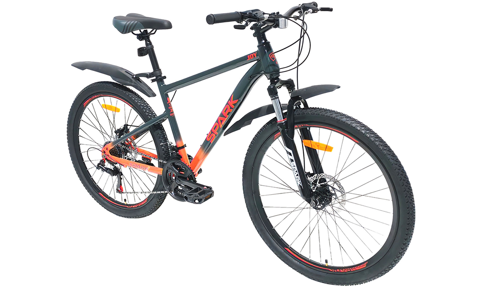 Велосипед SPARK JOY 26", розмір M, рама 17", 2025, темно-зелений з червоним 4