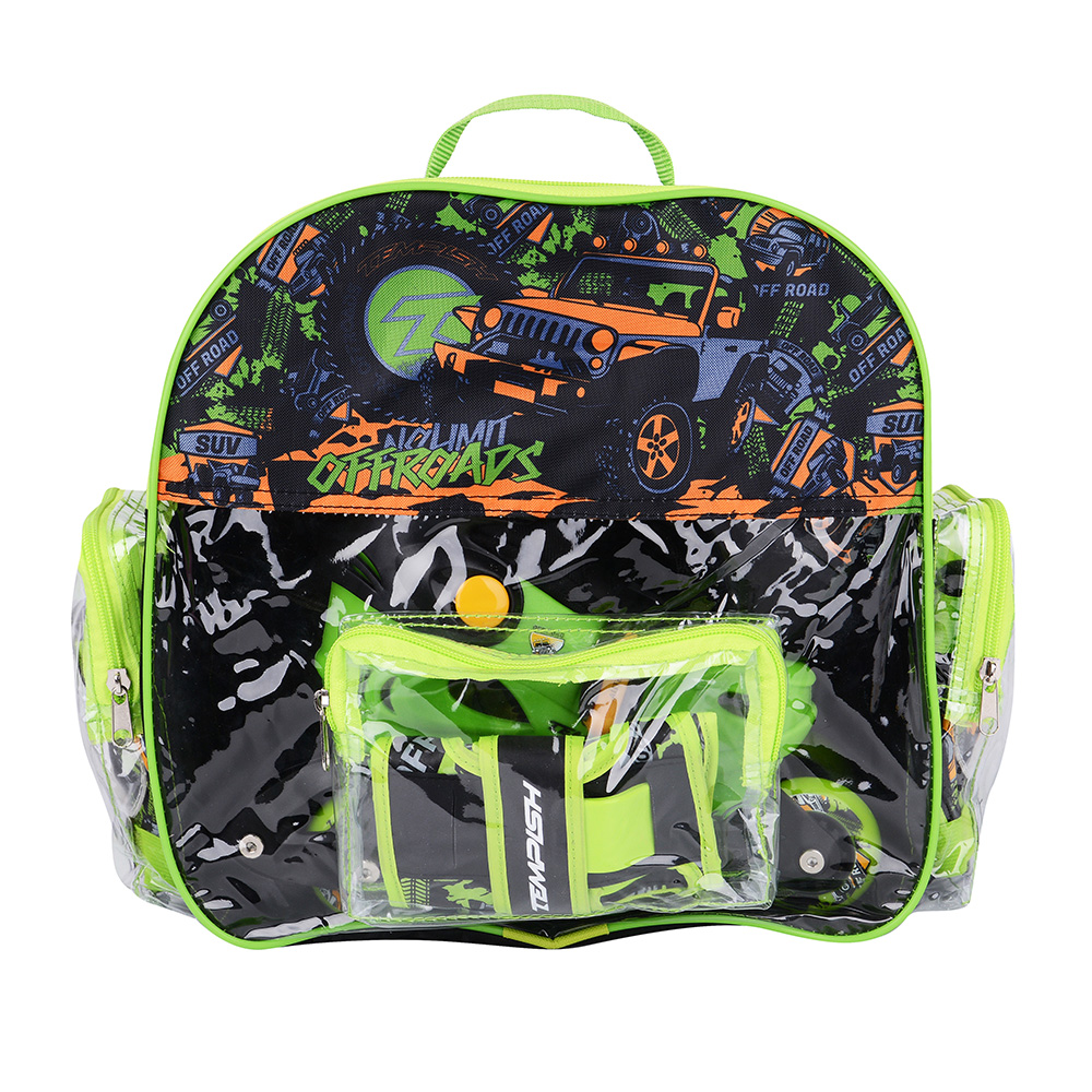 Комплект детский Tempish KITTY BABY SKATE (ролики, защита конечностей, шлем), размер 30-33 Черно-зеленый