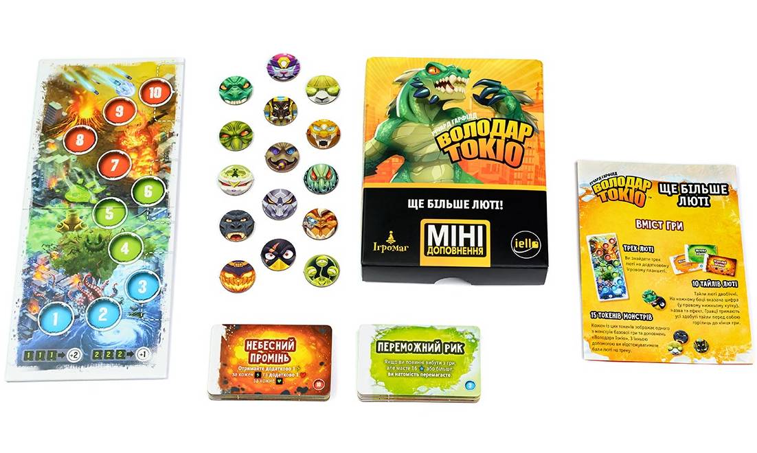 Настольная игра Повелитель Токио. Еще больше ярости (King of Tokyo: Even More Wicked!) дополнение 6 Настольная игра Повелитель Токио. Еще больше ярости (King of Tokyo: Even More Wicked!) дополнение 6