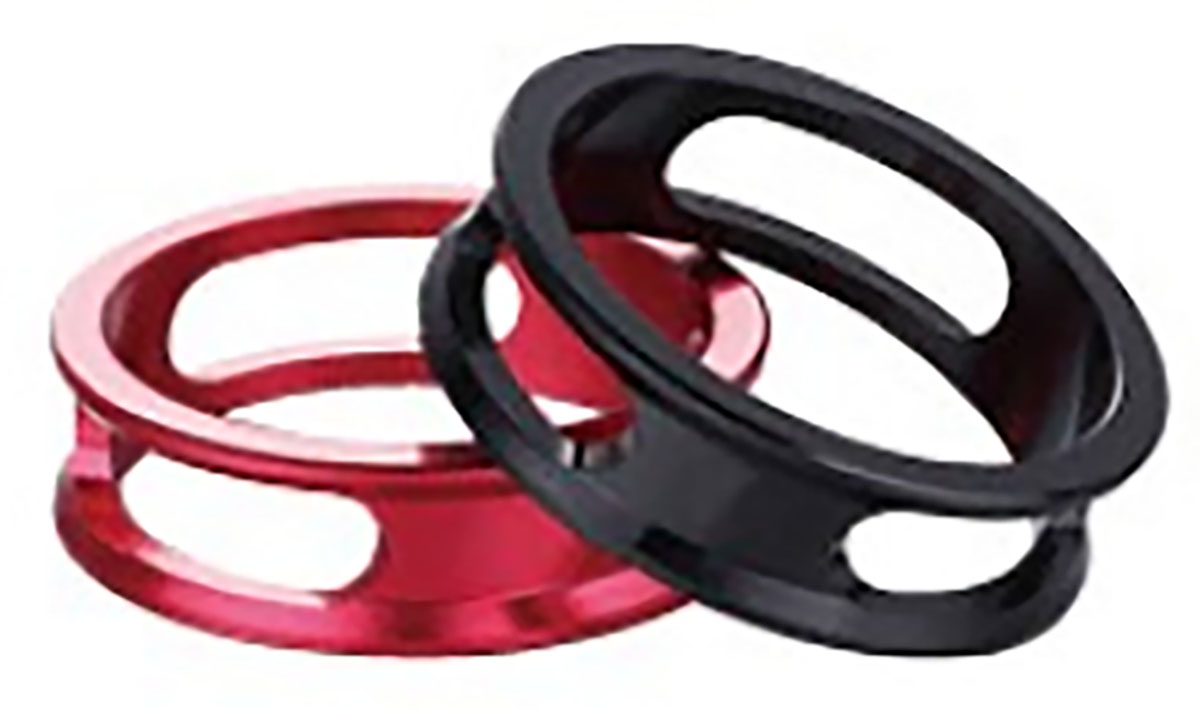 Проставочное кольцо Kenli KL-R05-10 под шток 1 1/8", высота: 10 мм, облегченное, цвет черный (10 шт.) 