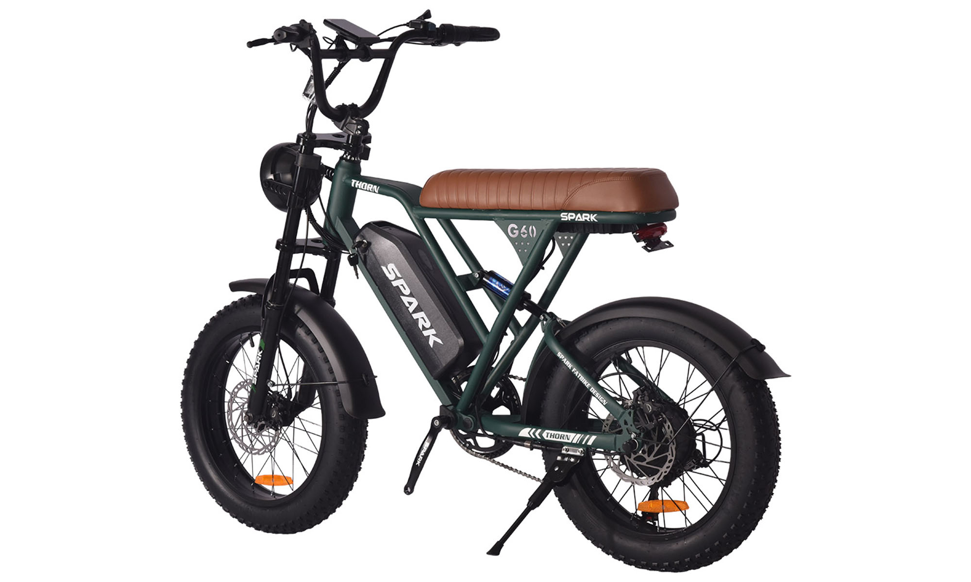 Велосипед с электромотором SPARK TORN 20", 48V/1200W/20Ah Li-On, Тёмно-зелёный (матовый) 3