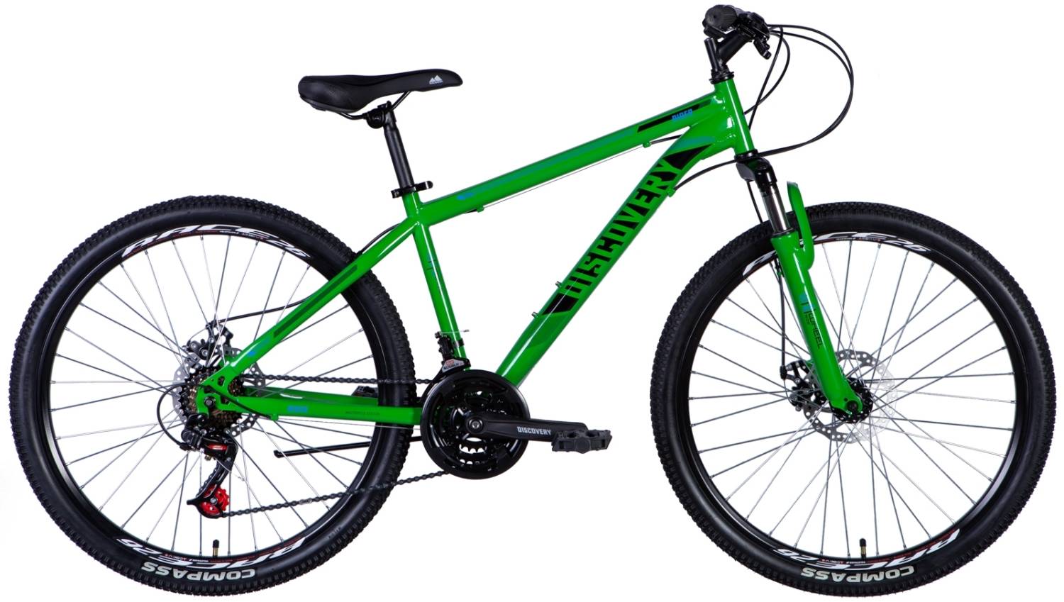 Фотография Велосипед Discovery RIDER AM DD 26" размер XS рама 13 2024 Зеленый