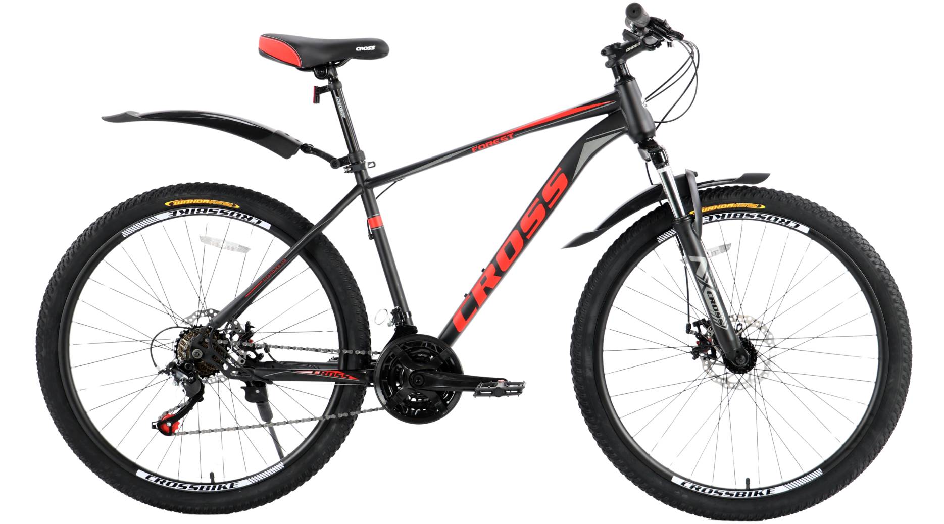 Фотографія Велосипед Cross Forest 27.5", размер M рама 18" (2024), Черно-красный