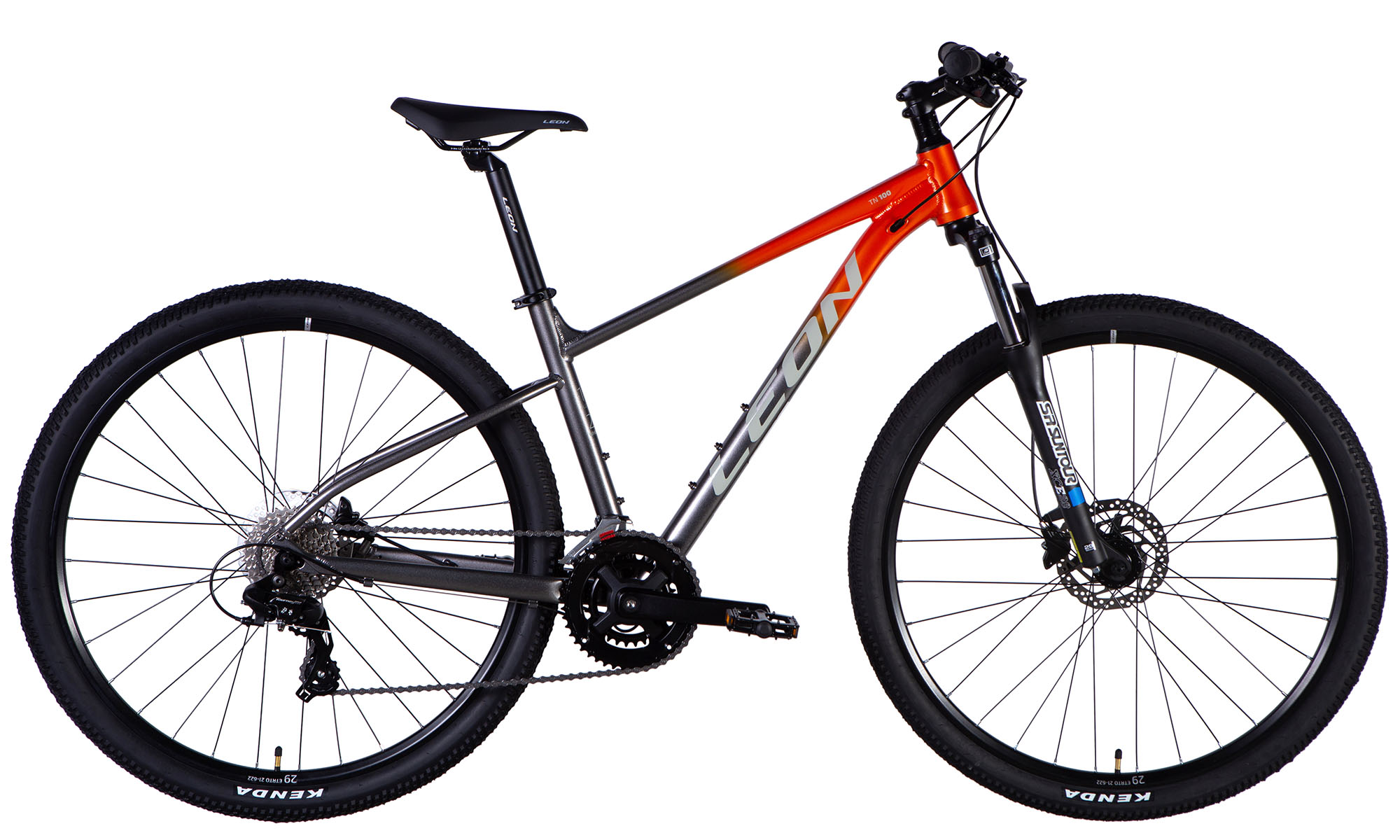 Велосипед Leon TN 100 HDD 29", розмір M, рама 17", рік 2025, помаранчево-сріблястий 