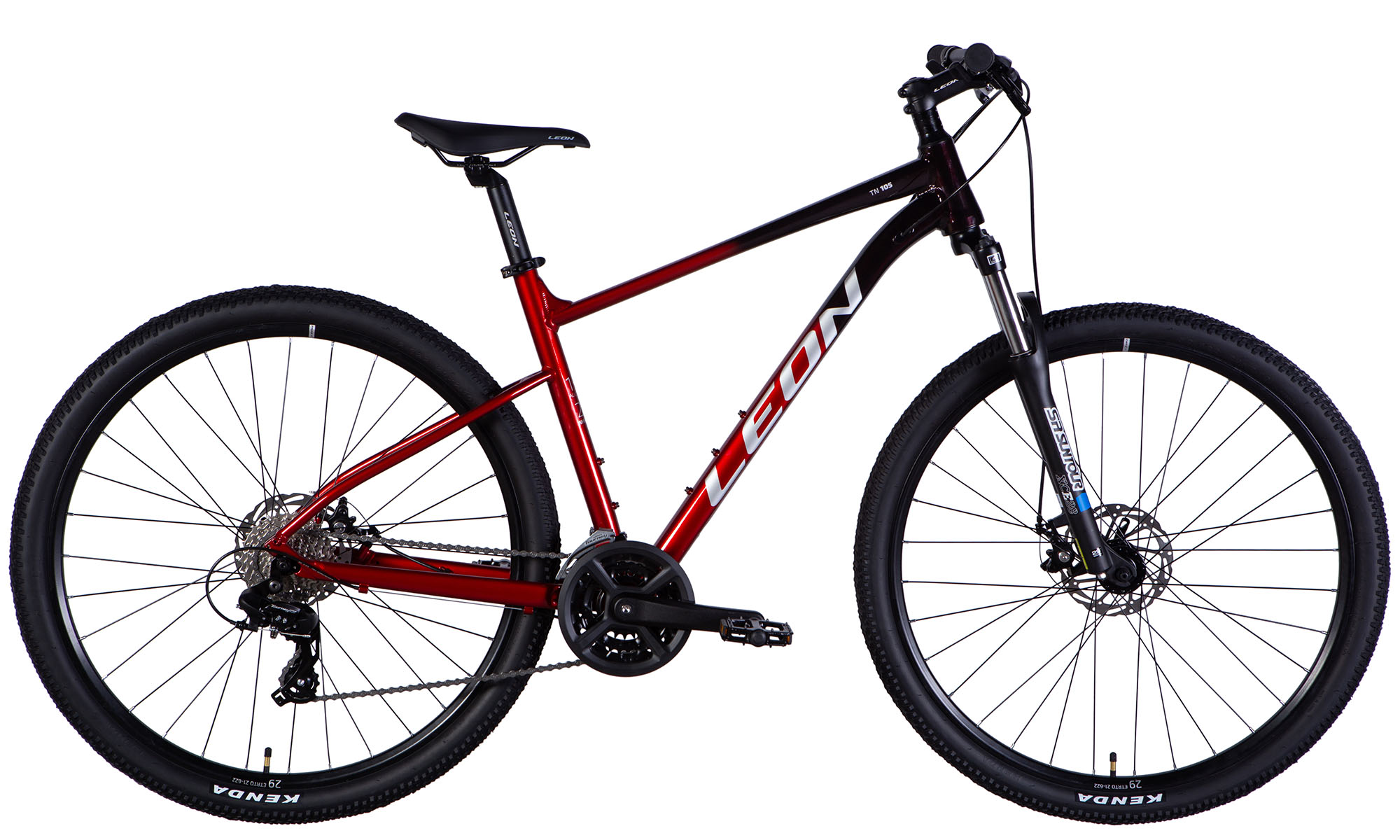 Велосипед Leon TN 105 DD CS 29", розмір L, рама 19", 2025, чорний з червоним 