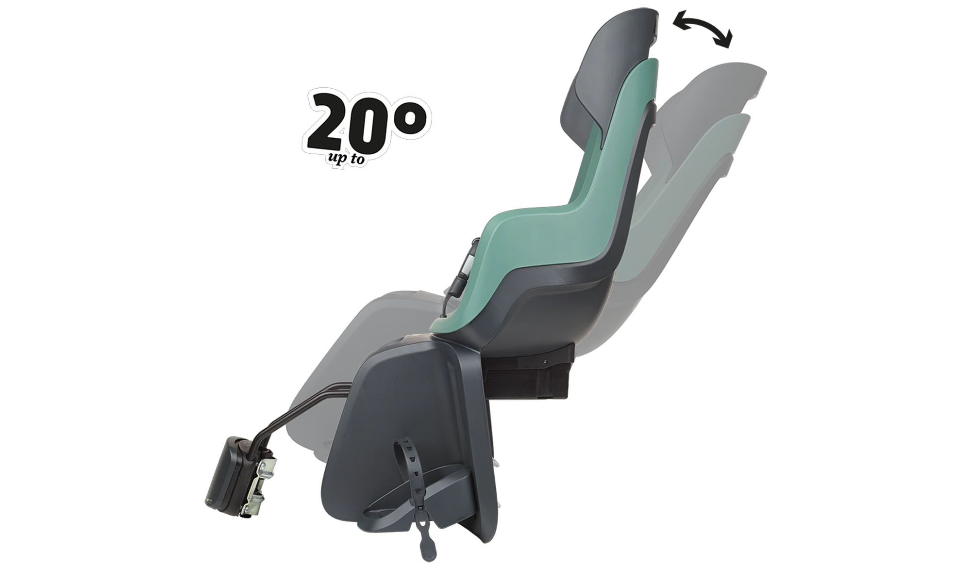 Детское велокресло Bobike GO Frames RS Reclining System - заднее сиденье на раму, мятное 4