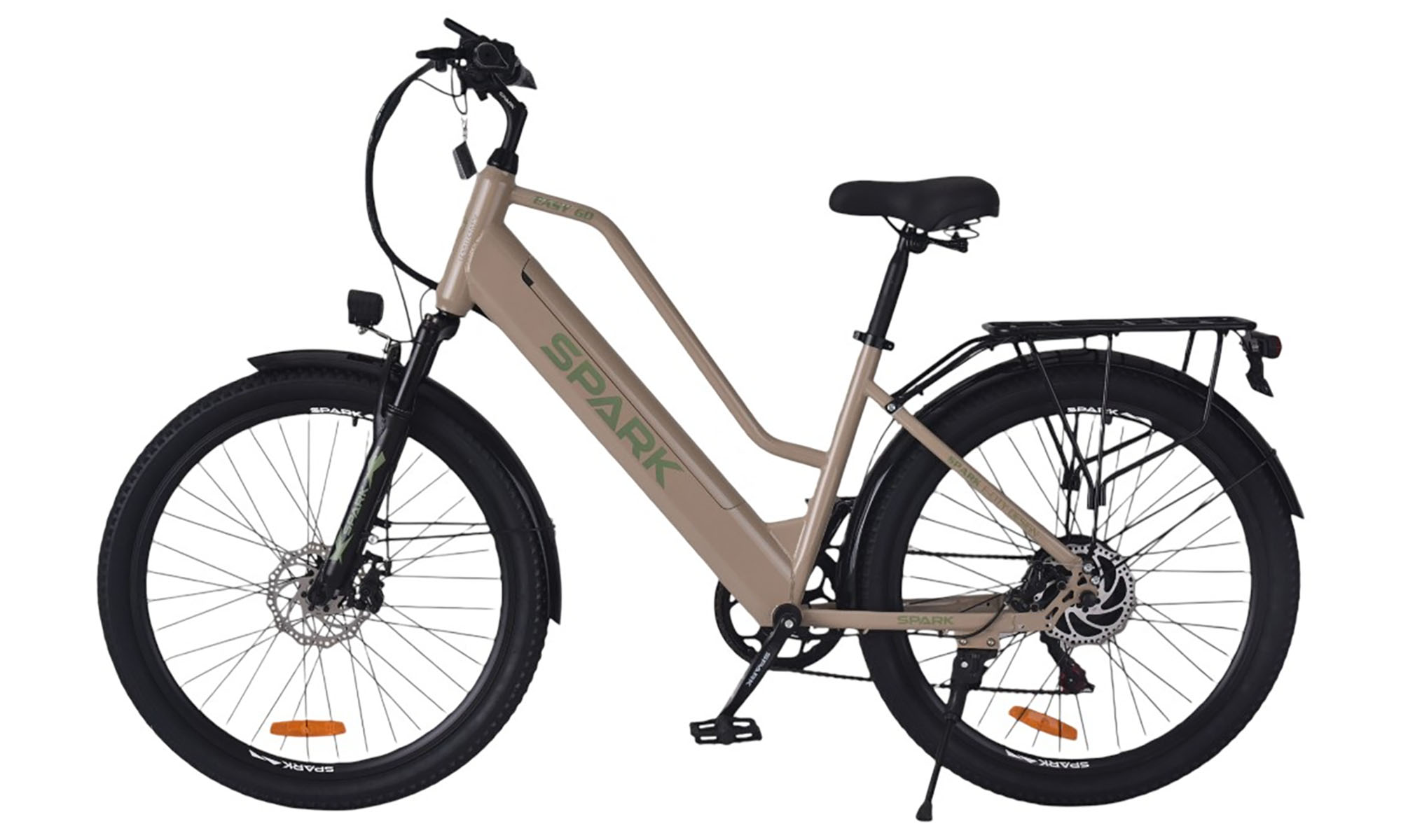 Велосипед с электромотором SPARK E-CITY EASY GO 26", размер M, рама 17", 48V/500W/12,5Ah, год 2026, бежевый 5
