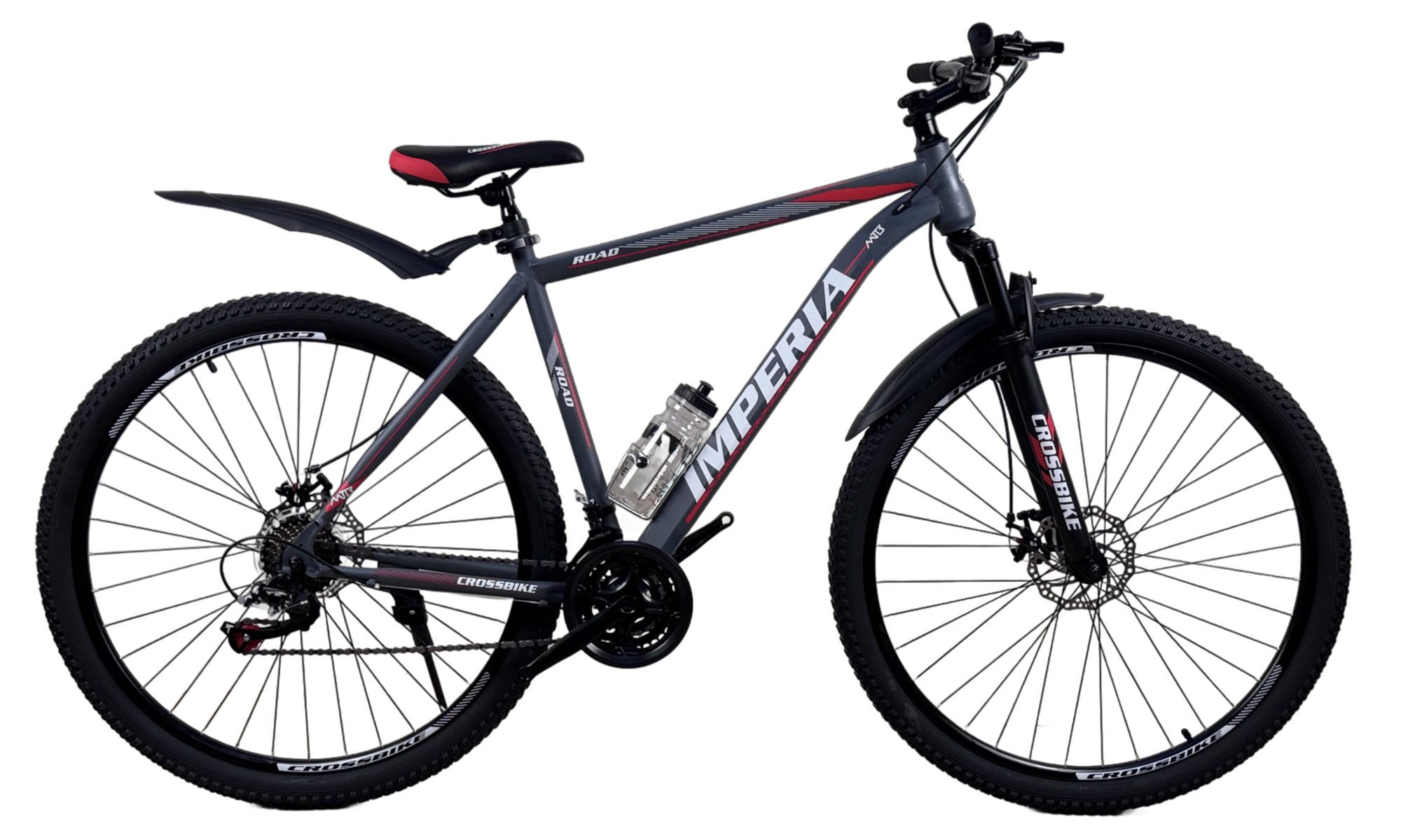 Велосипед CrossBike Imperia 29", размер XL, рама 21", год 2026, Серый-Красный