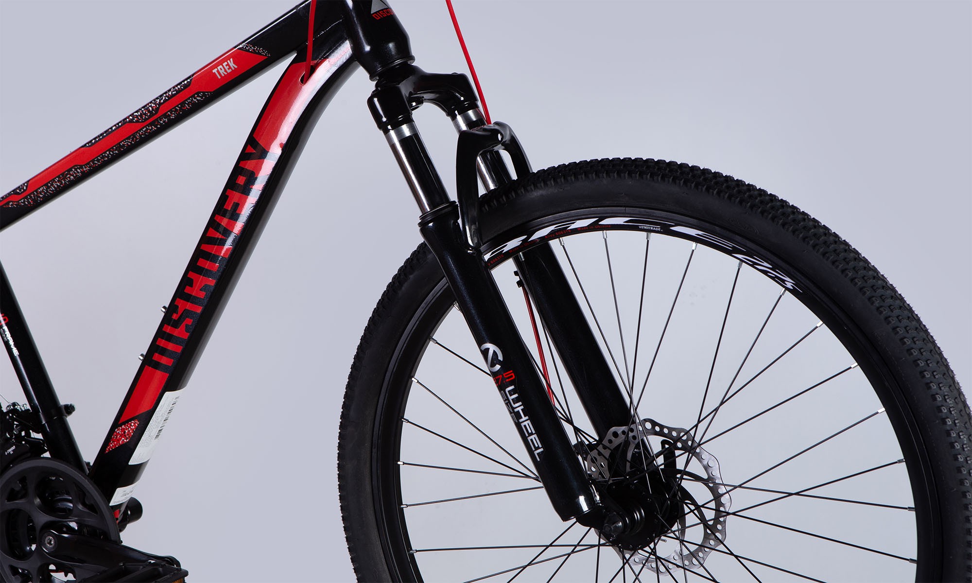 Велосипед Discovery TREK DD FR 27.5", размер S, рама 16", год 2025, черно-красный 6