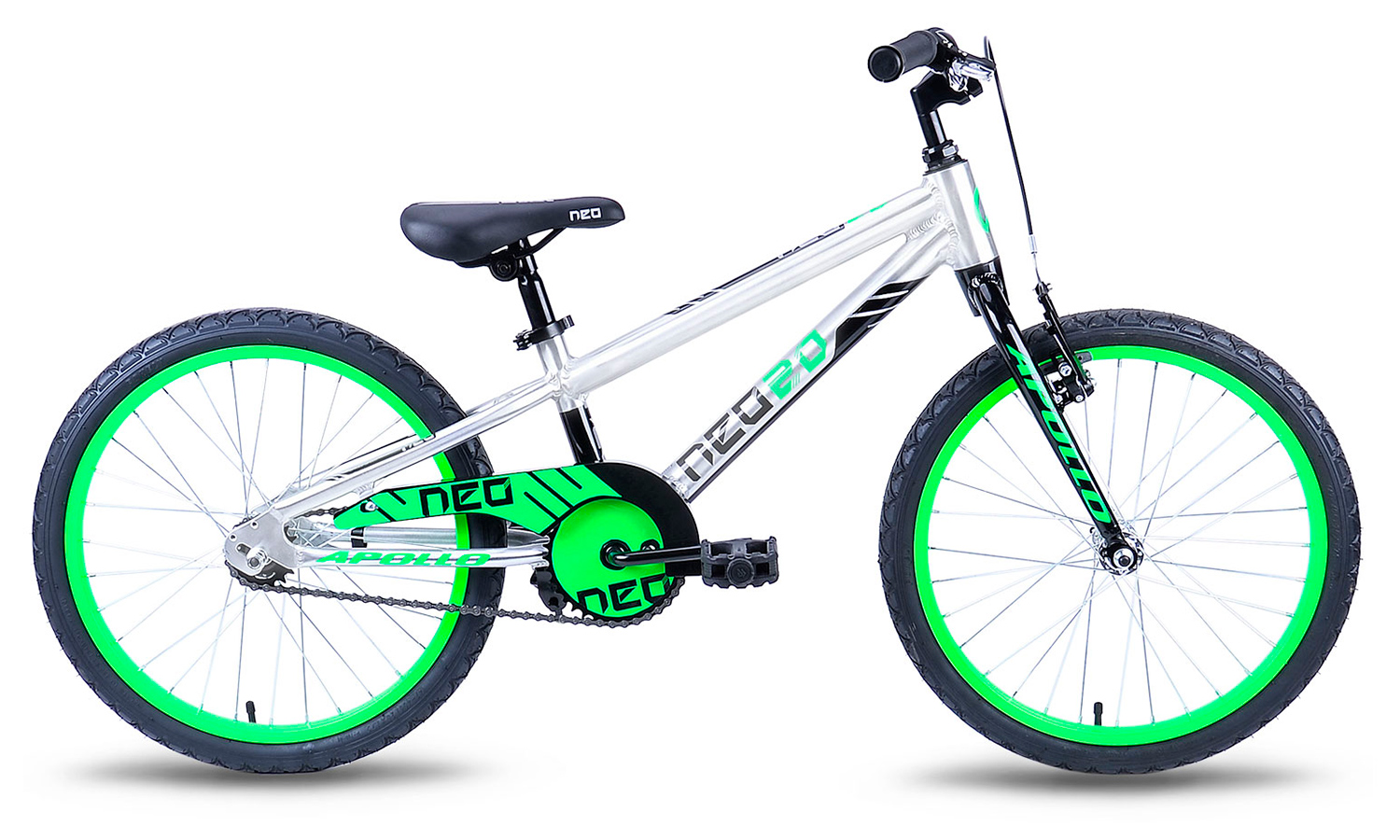 Велосипед 20" Apollo NEO boys (2019) 2019 Серебристо-зеленый 7