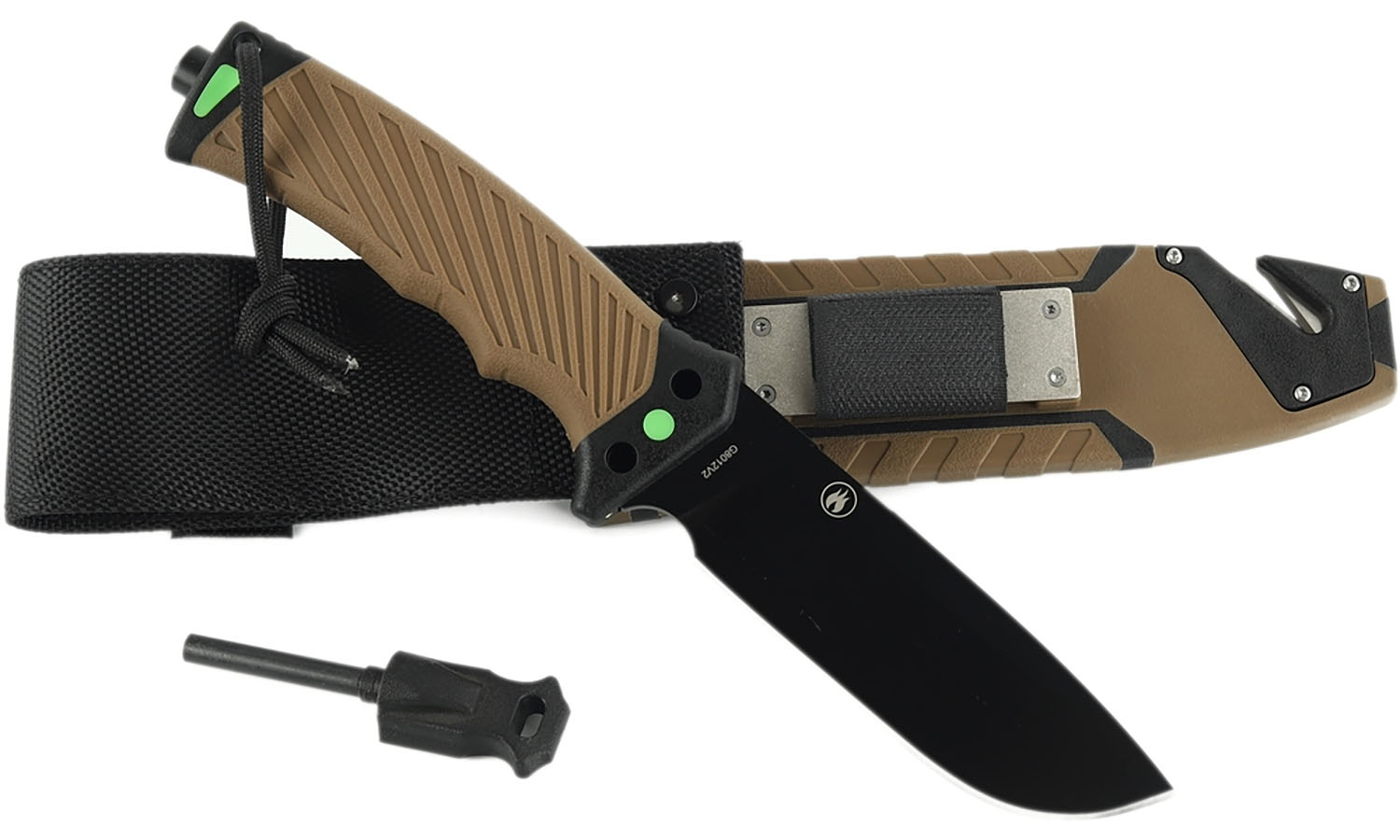 Ніж Ganzo G8012V2-DY коричневий (G8012V2-DY) з паракордом 7