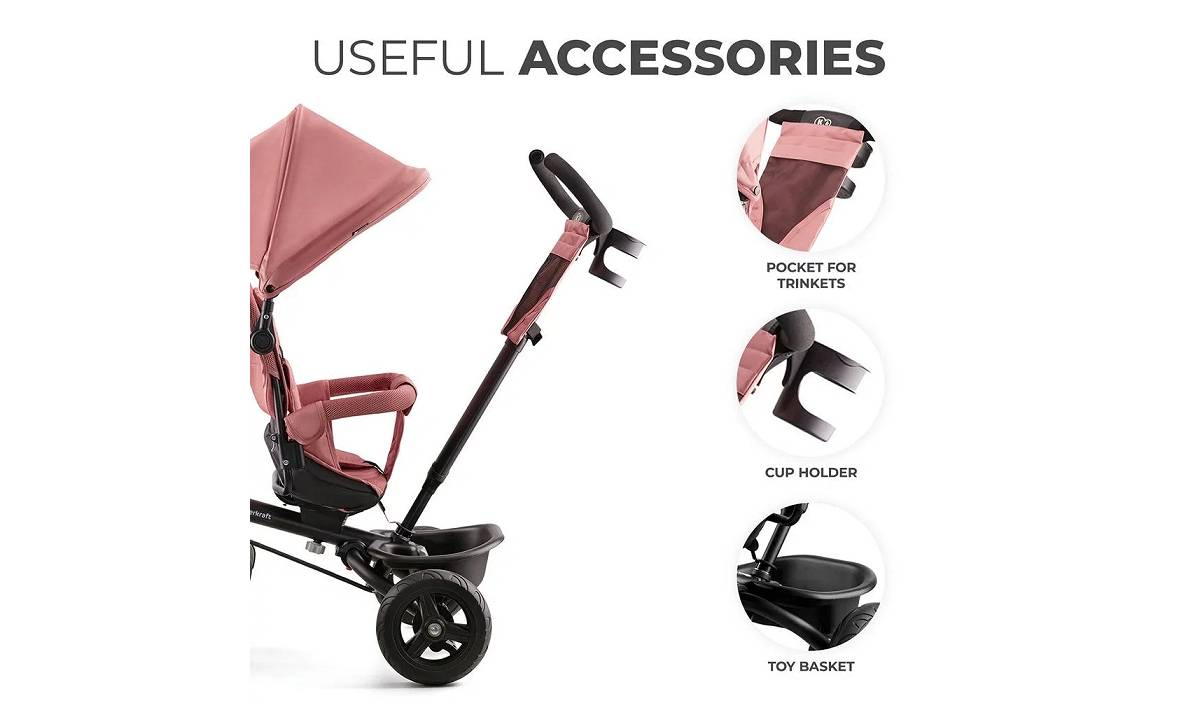 Триколісний велосипед Kinderkraft Aveo Rose Pink 5 Триколісний велосипед Kinderkraft Aveo Rose Pink 5