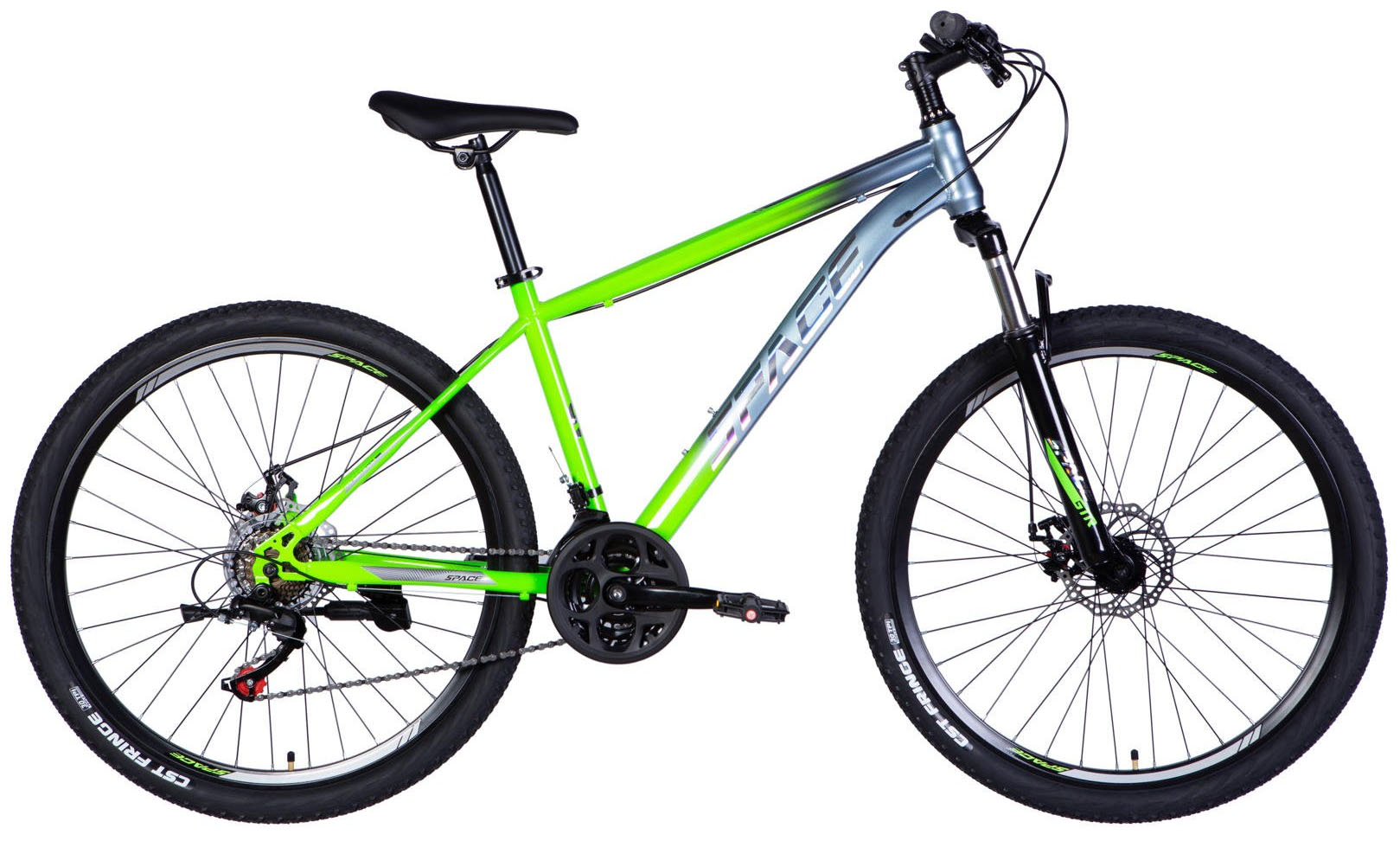 Велосипед ST 27.5" SPACE MARS DD FR рама-17" зелено-сріблястий 2026 Велосипед ST 27.5" SPACE MARS DD FR рама-17" зелено-сріблястий 2026