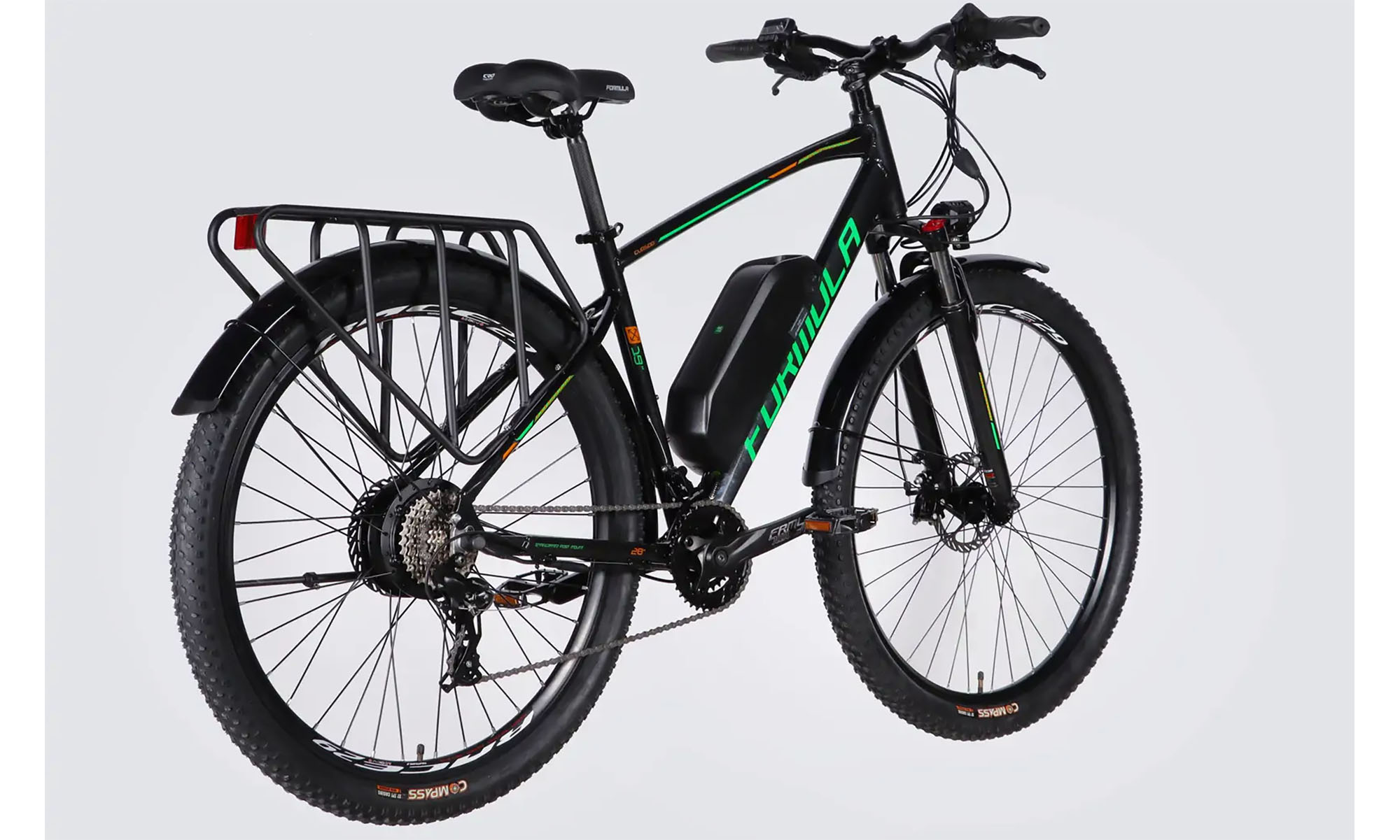 Велосипед с электроприводом Formula eCURSOR MAN DD CS 29", размер L, рама-19", 48B, 17.5А*ч, 500Вт, год 2026, черно-зеленый 3