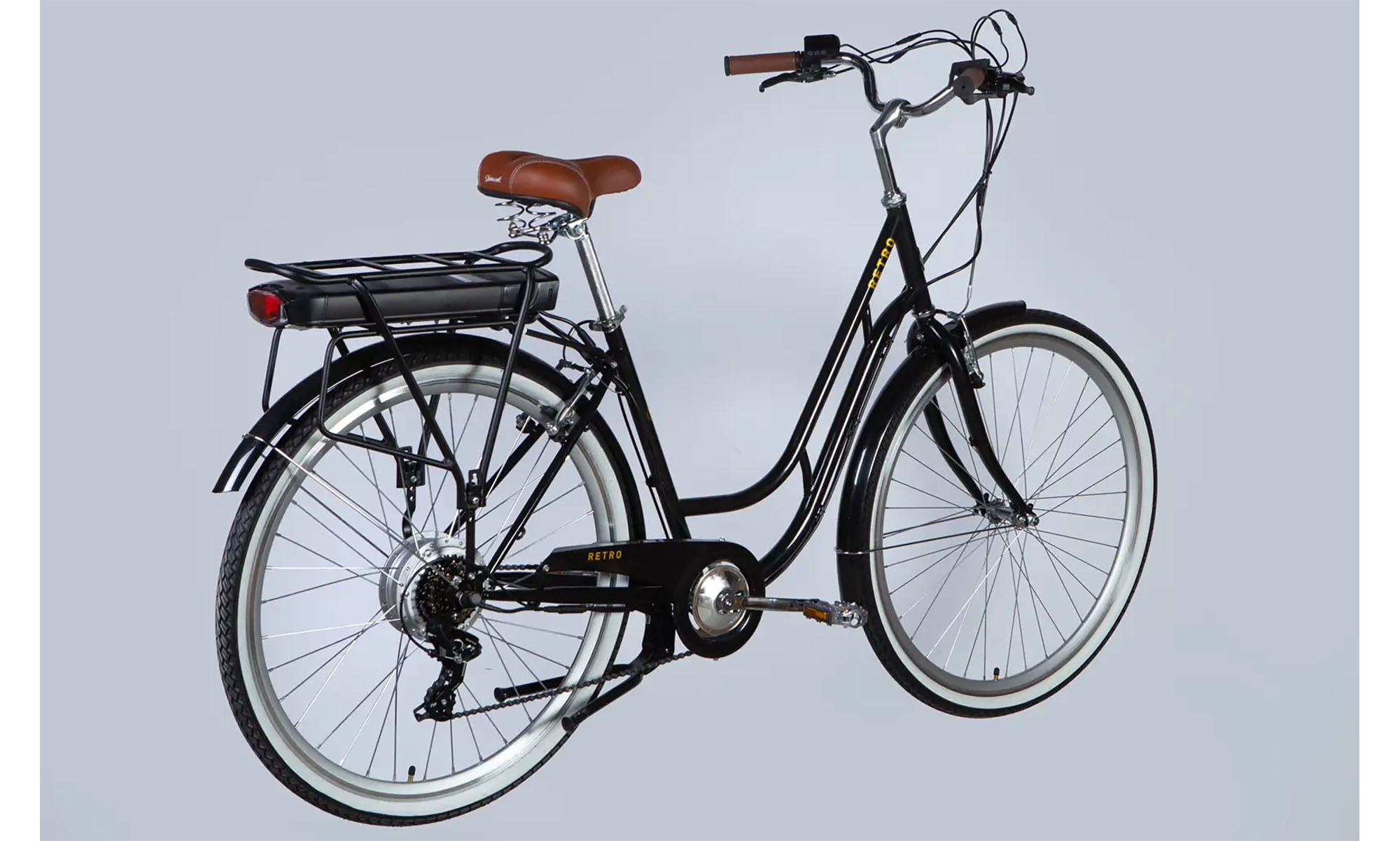 Велосипед з електроприводом Dorozhnik eRETRO Vbr FR 28", розмір L, рама-19", 36B, 13А*г, 500Вт, рік 2026, чорний 3