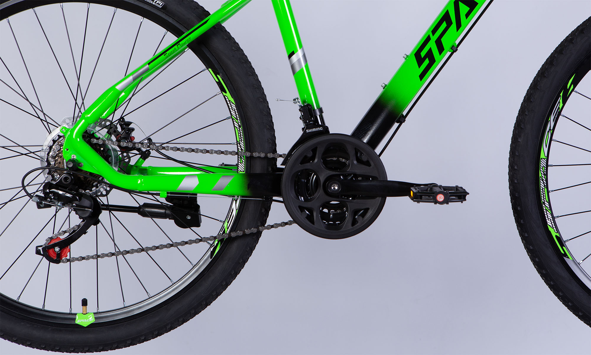 Велосипед SPACE MERCURY DD FR, 27.5", AL, размер M, рама-17", 2025, зелено-черный 3