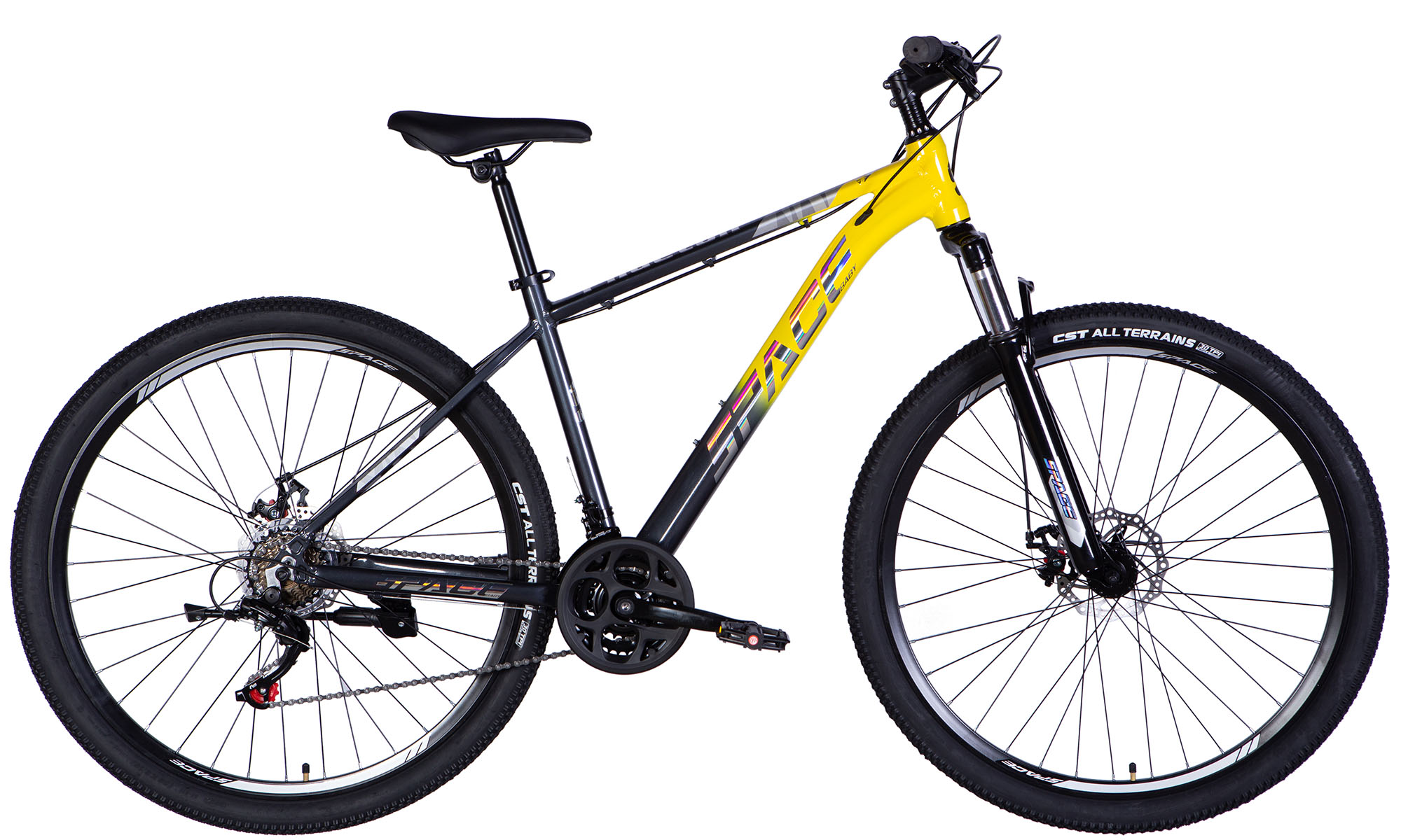 Велосипед SPACE PHAETON DD FR 29", размер M рама-18", год 2026, серо-желтый 