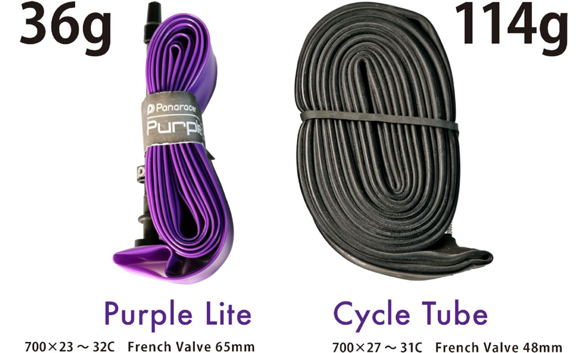 Камера Panaracer TPU Purple Lite, 700x32/47C, FV/RV 65 mm 2