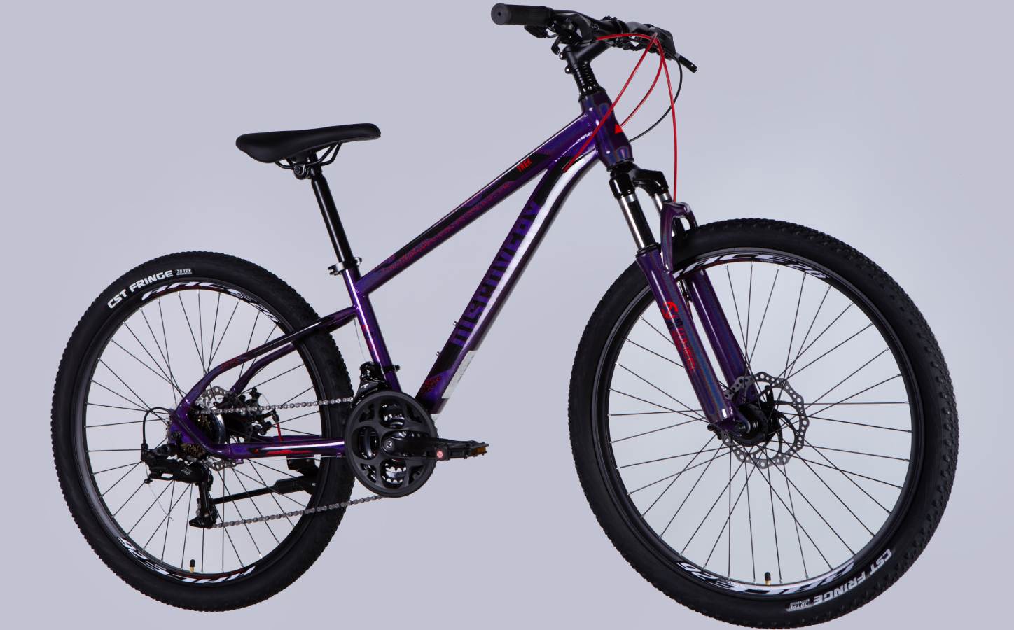 Велосипед Discovery TREK DD FR 26", размер XS, рама-13", 2025, фиолетовый  5