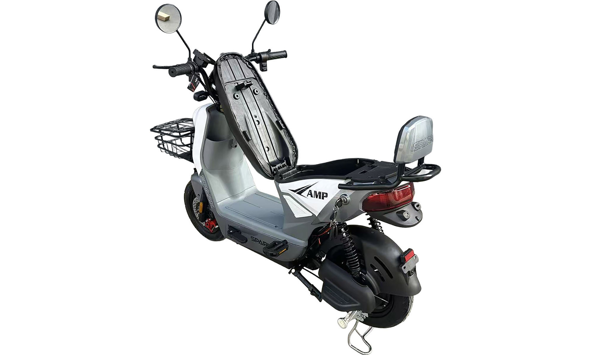 Велосипед с электромотором SPARK AMP 14", 48V/800W/25Ah, год 2026, белый с серым 3