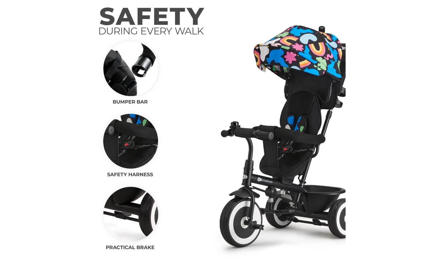 Триколісний велосипед Kinderkraft Aston Happy Shapes 6