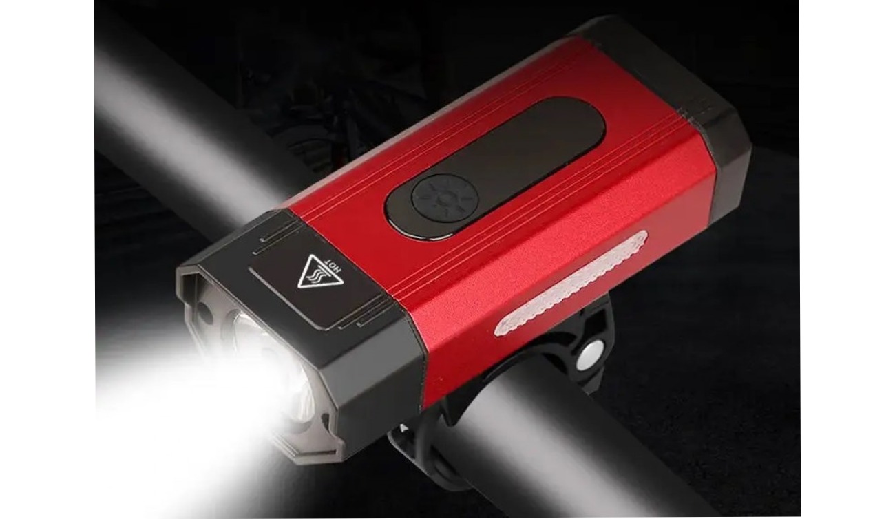 Фара передняя BK-001 800 лм на руль,черно-красный 2