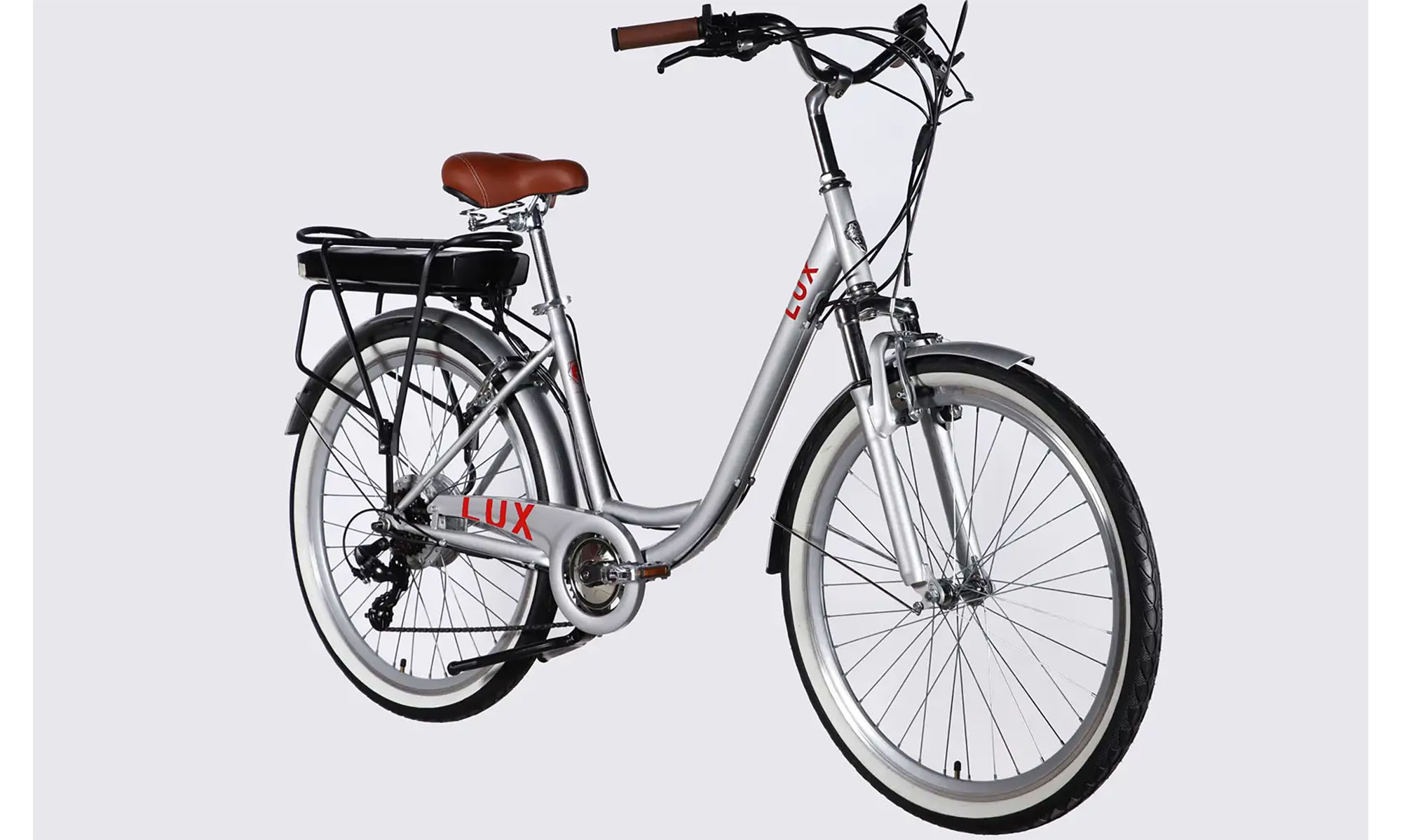 Велосипед с электроприводом Dorozhnik eLUX Vbr FR 26", размер M. рама-17", 36B, 13А*ч, 500Вт, год 2026, серебристый 4