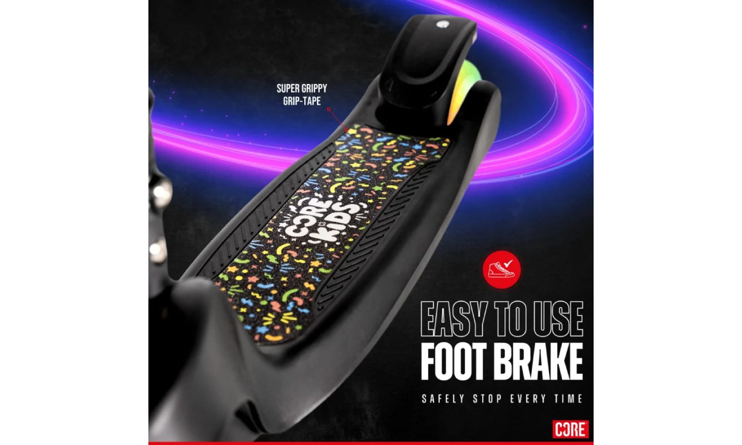 Самокат дитячий Core Spark LED чорний 5