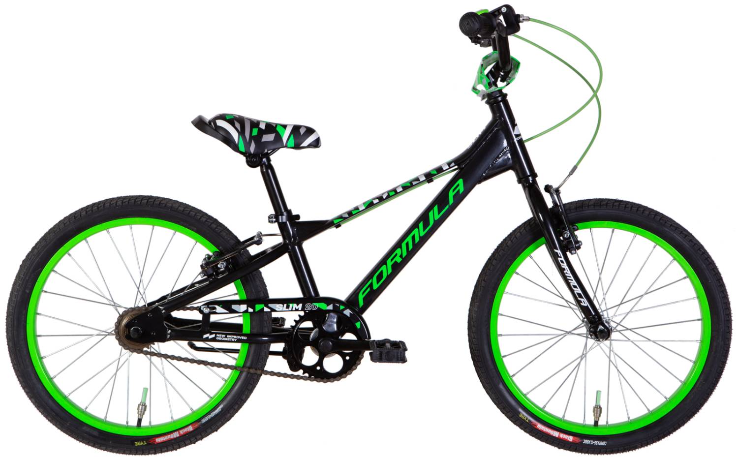Фотографія Велосипед Formula SLIM 20" рама 10" 2024 Черно-зеленый