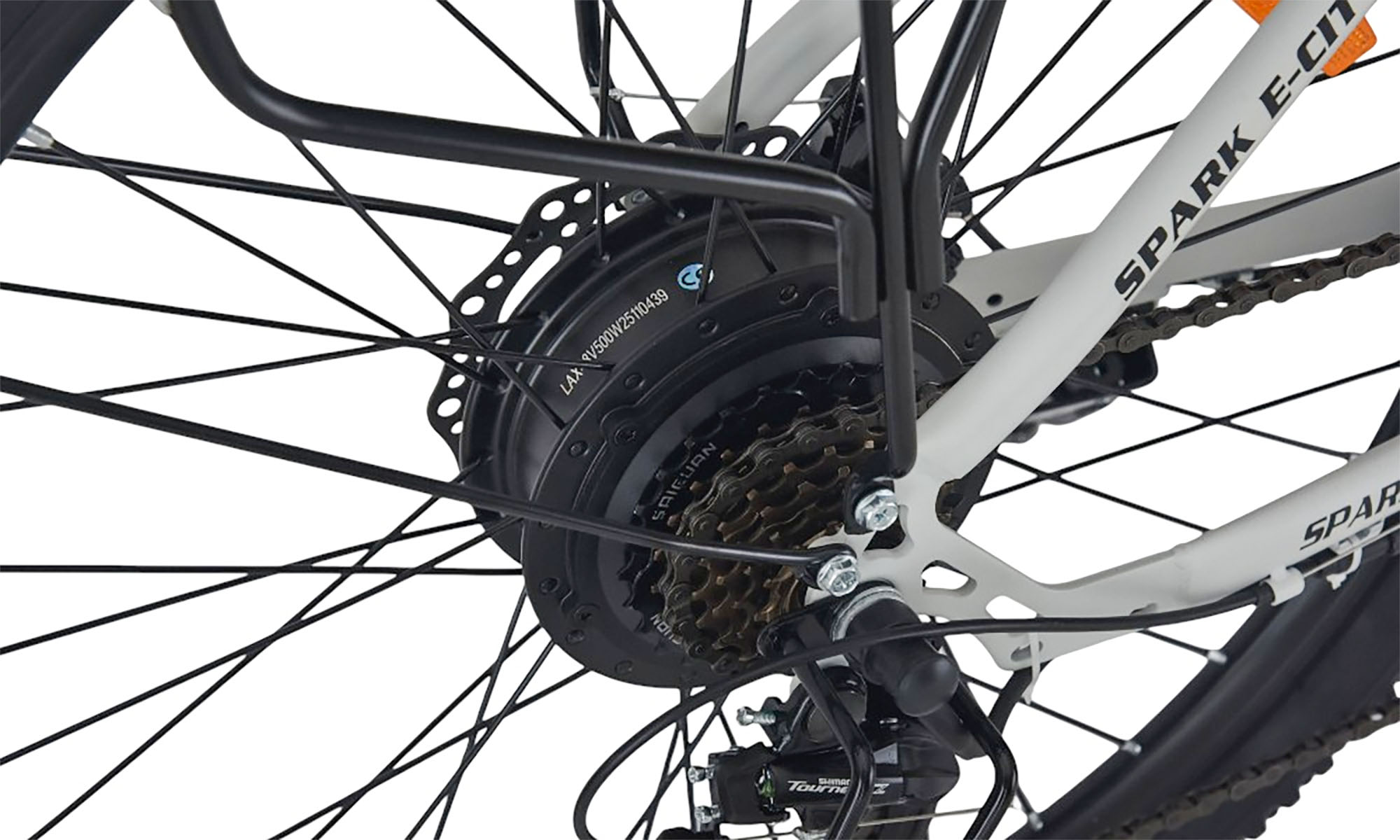 Велосипед с электромотором SPARK E-CITY EASY WAY 26", размер M, рама 17", 48V/500W/12,5Ah, год 2026, серый матовый 2