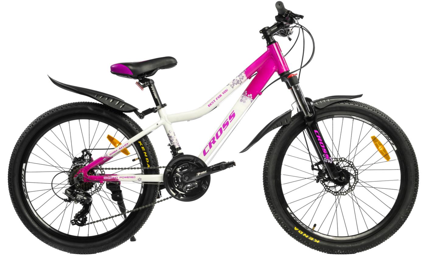 Фотография Велосипед Cross Milano 24" размер XXS рама 12 2022 Розовый-Белый
