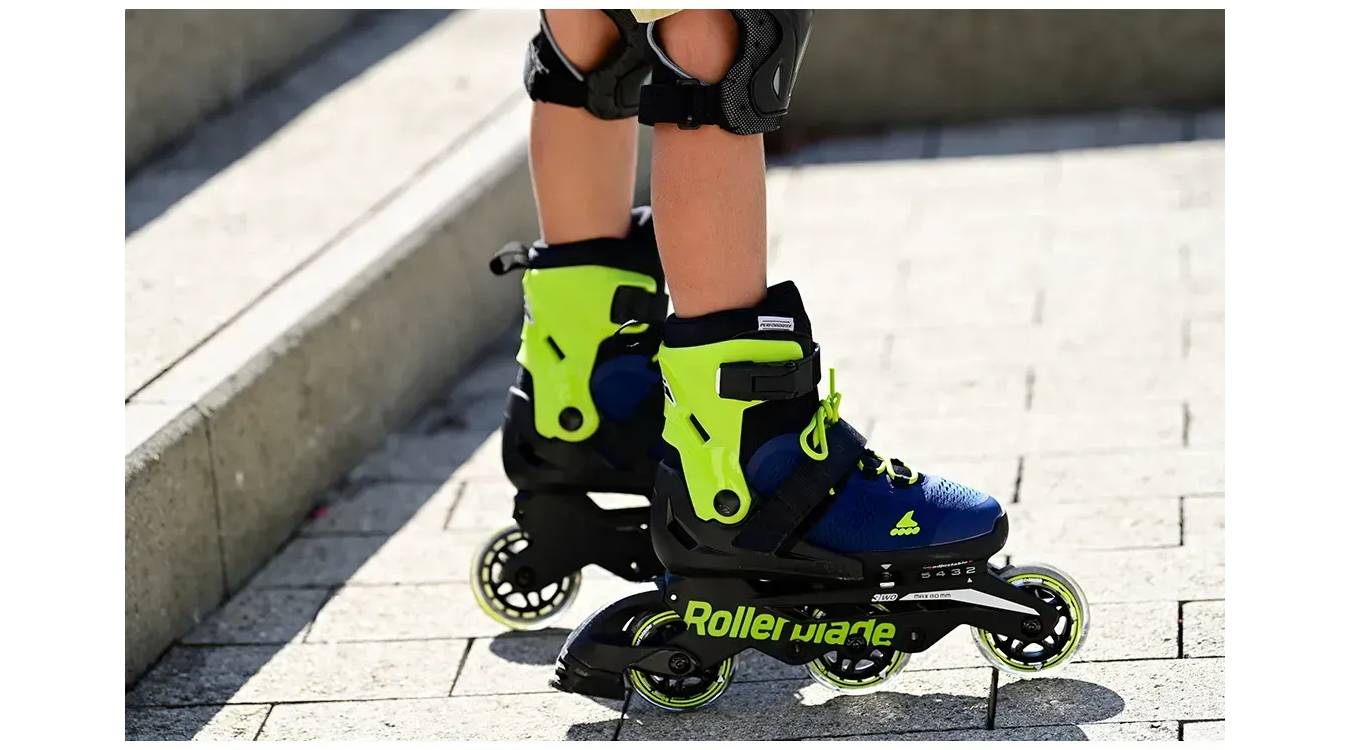 Ролики Rollerblade Microblade 3WD 2023 blue royal-lime 28-32 3