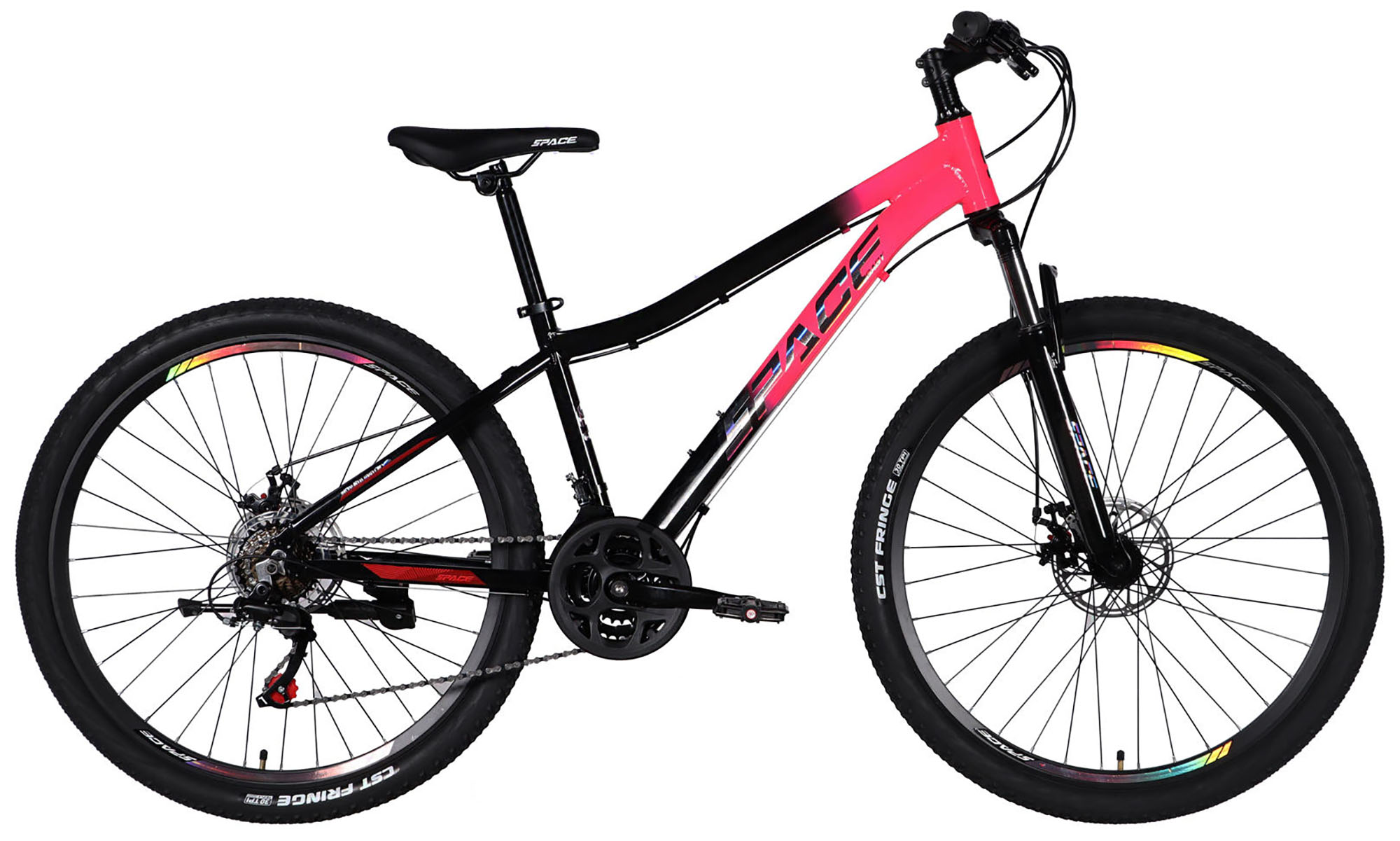 Велосипед SPACE LYRA DD FR, 27.5", размер S, рама 15", рік 2026, рожево-чорний Велосипед SPACE LYRA DD FR, 27.5", размер S, рама 15", рік 2026, рожево-чорний