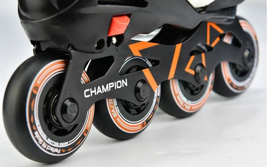 Фотография Ролики детские раздвежные Micro Champion orange-black размер 33-36 5