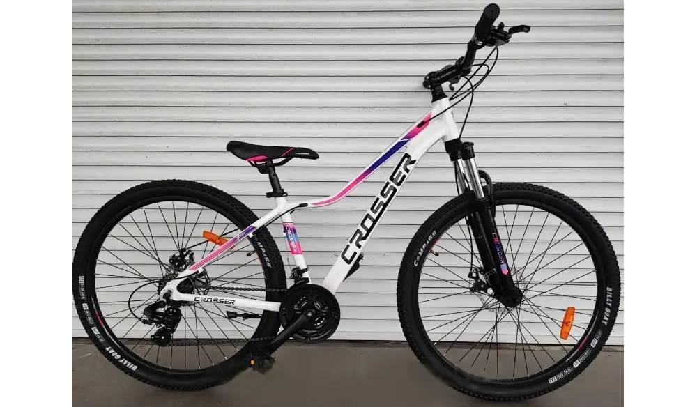 Фотография Велосипед Crosser Girl 26" 2021, размер XS рама 13 2022 Бело-розовый