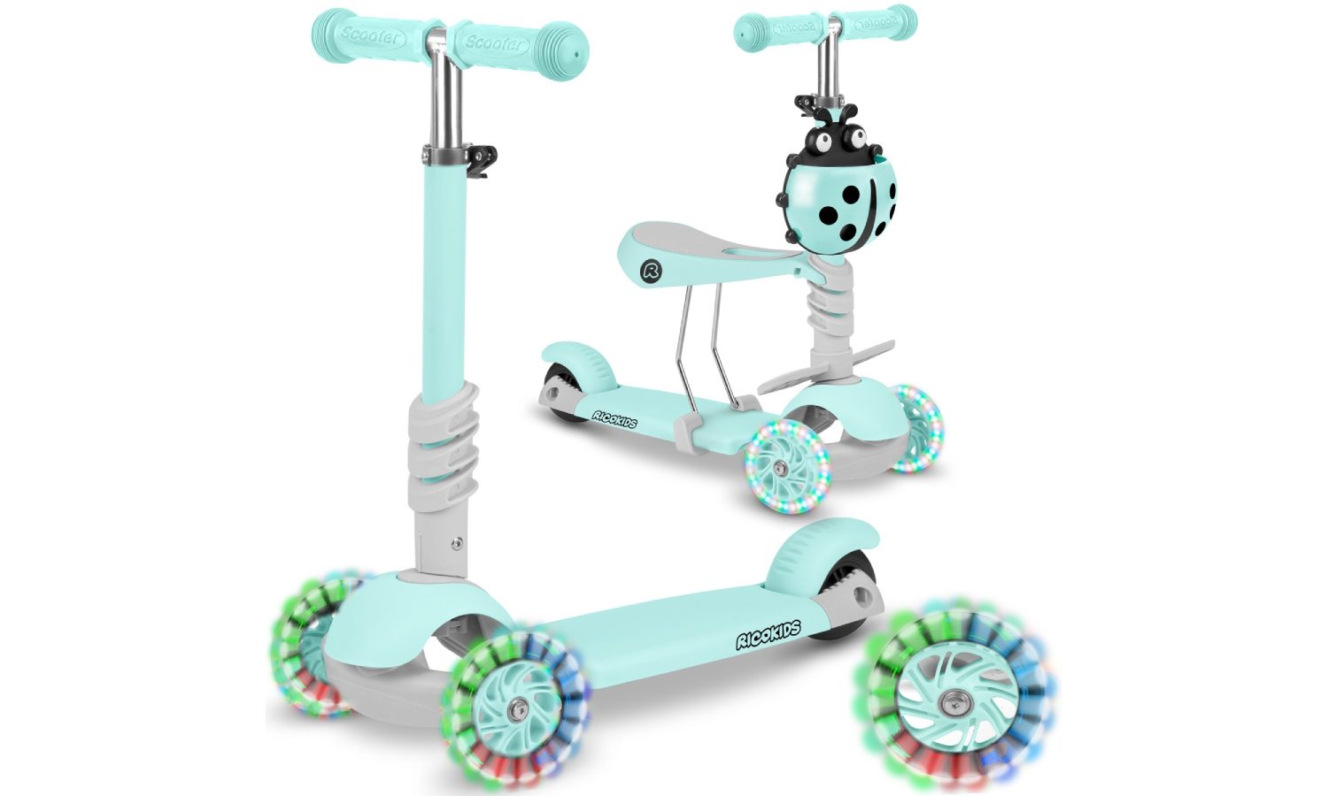 Самокат дитячий триколісний Ricokids Buggy м'ятний 