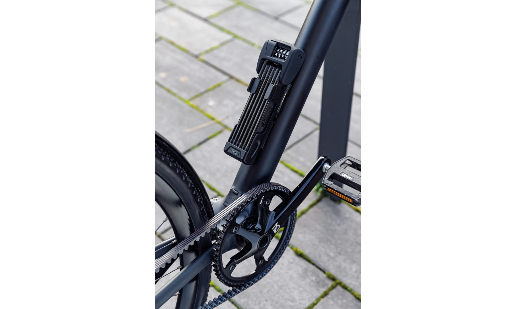 Фотографія Замок сегментний ABUS 6000C/90 Bordo LED чорний + кріплення SH 2
