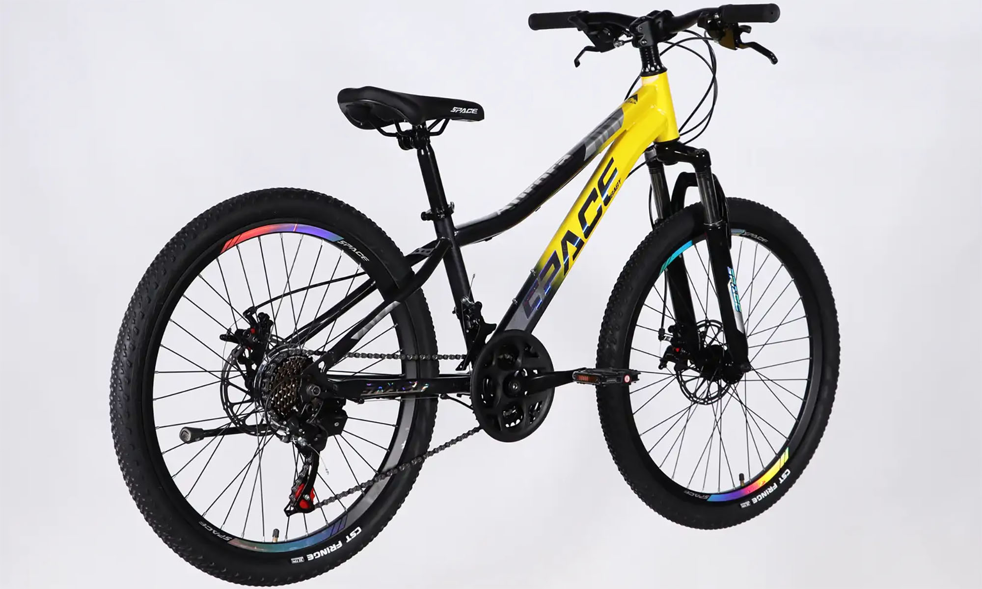 Велосипед SPACE AURORA DD FR 24", размер XXS, рама-12", год 2026, желто-черный 4 Велосипед SPACE AURORA DD FR 24", размер XXS, рама-12", год 2026, желто-черный 4