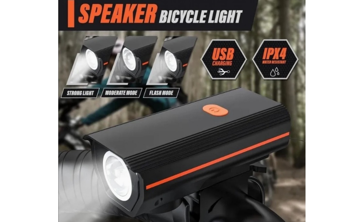 Передня фара GM-858 на кермі, чорний-віолеток 4 Передня фара GM-858 на кермі, чорний-віолеток 4