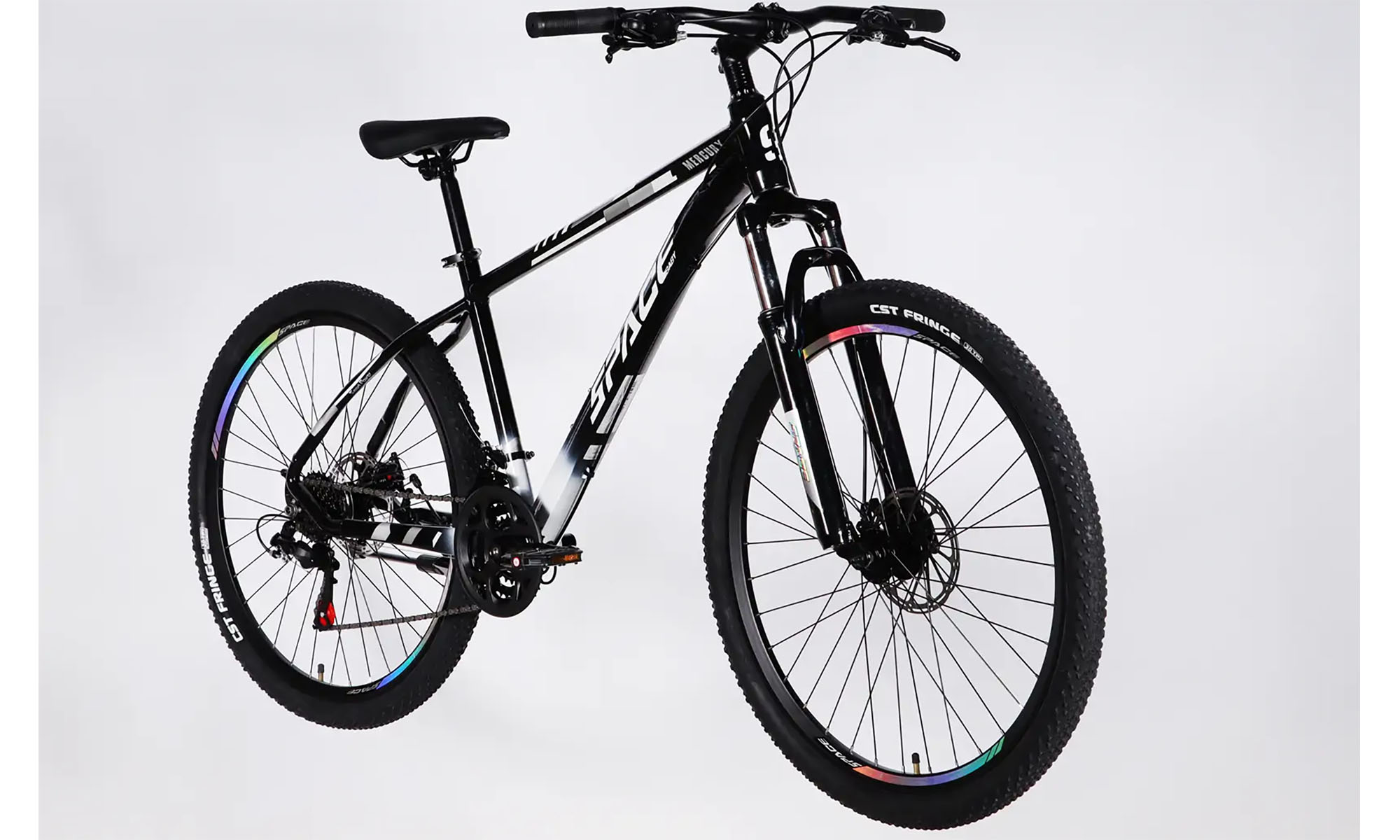 Велосипед SPACE MERCURY DD FR, 27.5", размер M, рама 17", год 2026, черно-белый 4