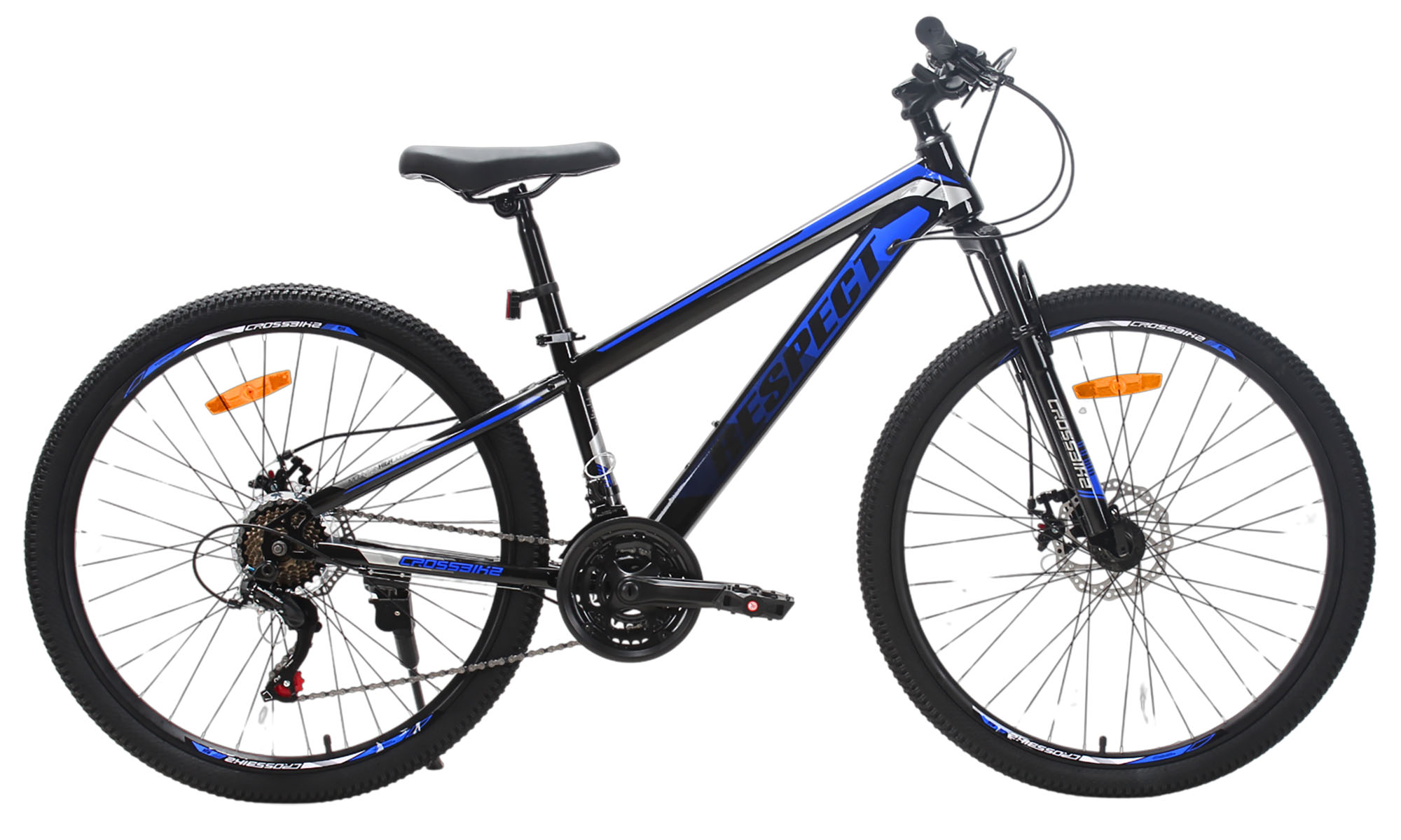 Велосипед CrossBike RESPECT 26", розмір XS, рама 13", рік 2026, Чорний-Синій Велосипед CrossBike RESPECT 26", розмір XS, рама 13", рік 2026, Чорний-Синій