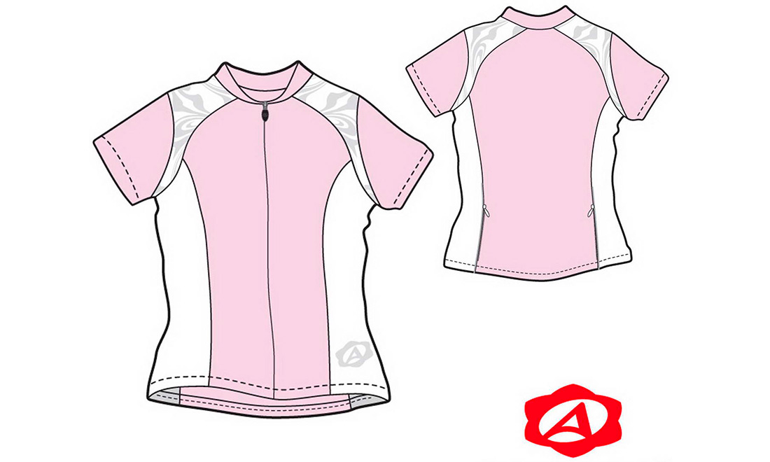 Фотографія Футболка велосипедна жіноча Author ASL-E-5B, рожево-білий, розмір M 